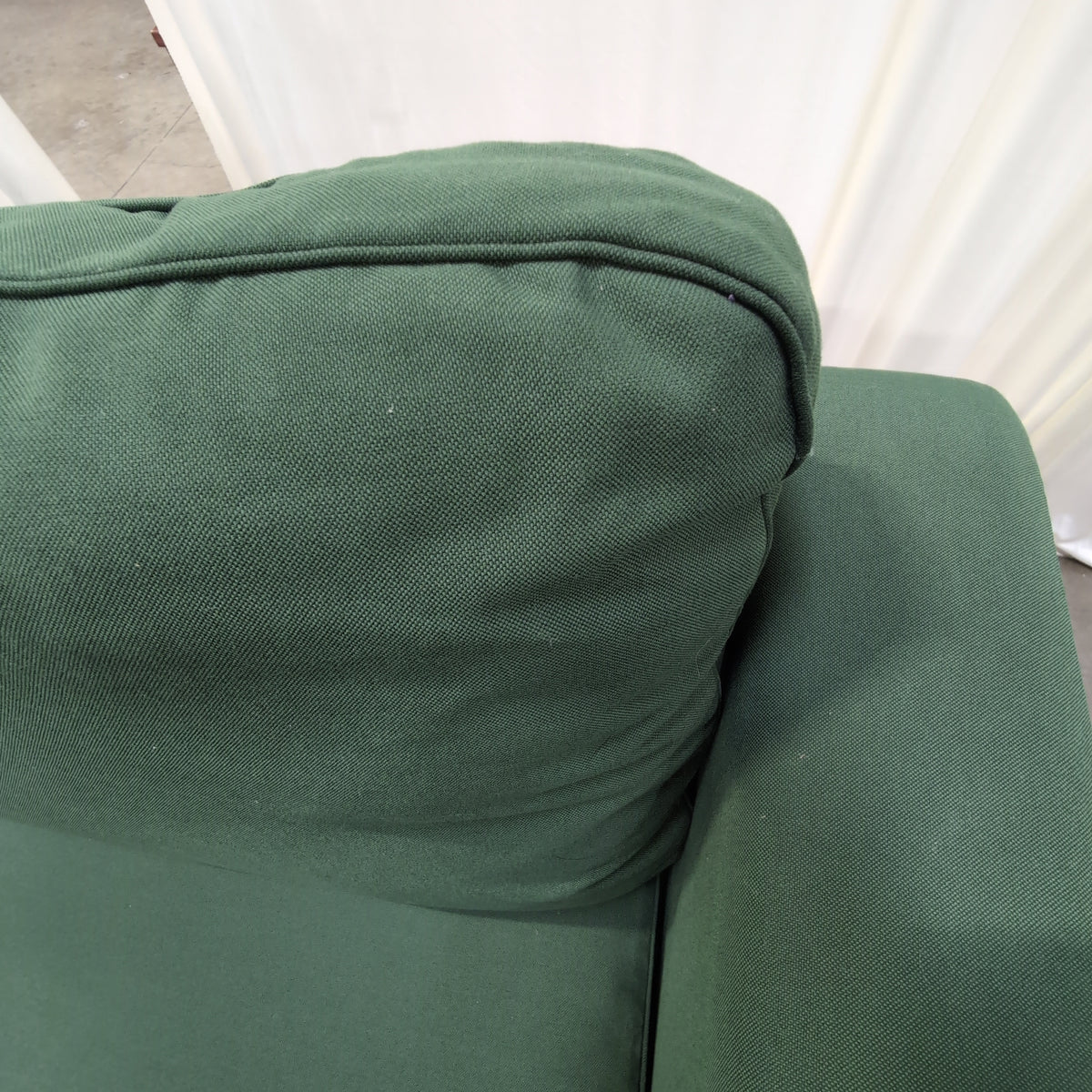 IKEA-Simple Green Fabric Couch with Square Arms
