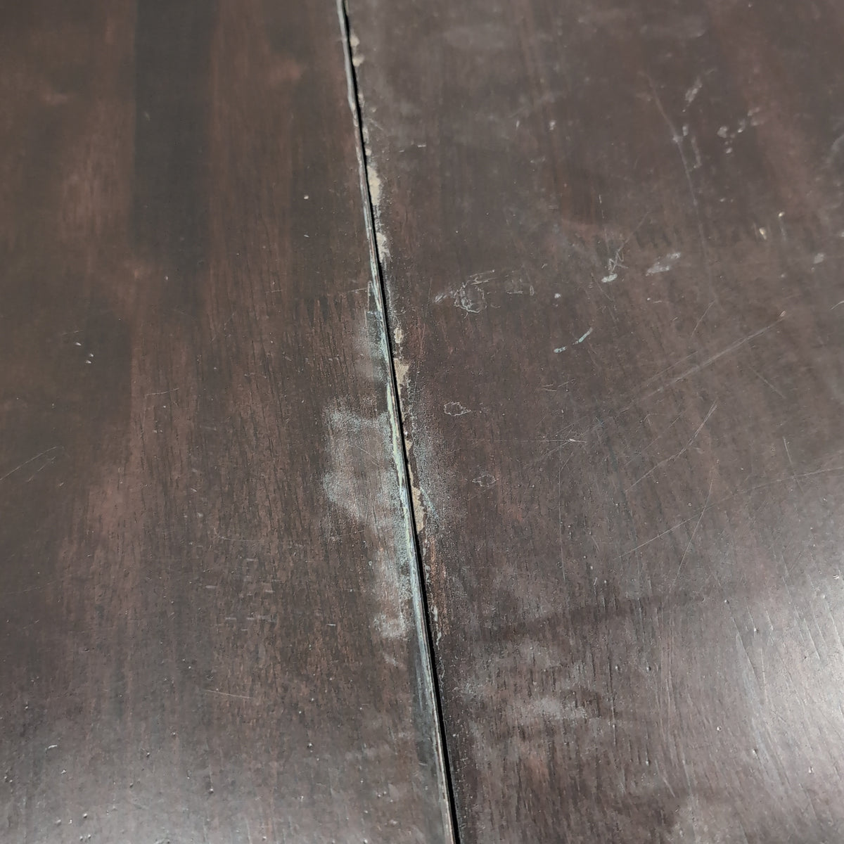 Dark Wood Round Dining Table with Drop Leaf