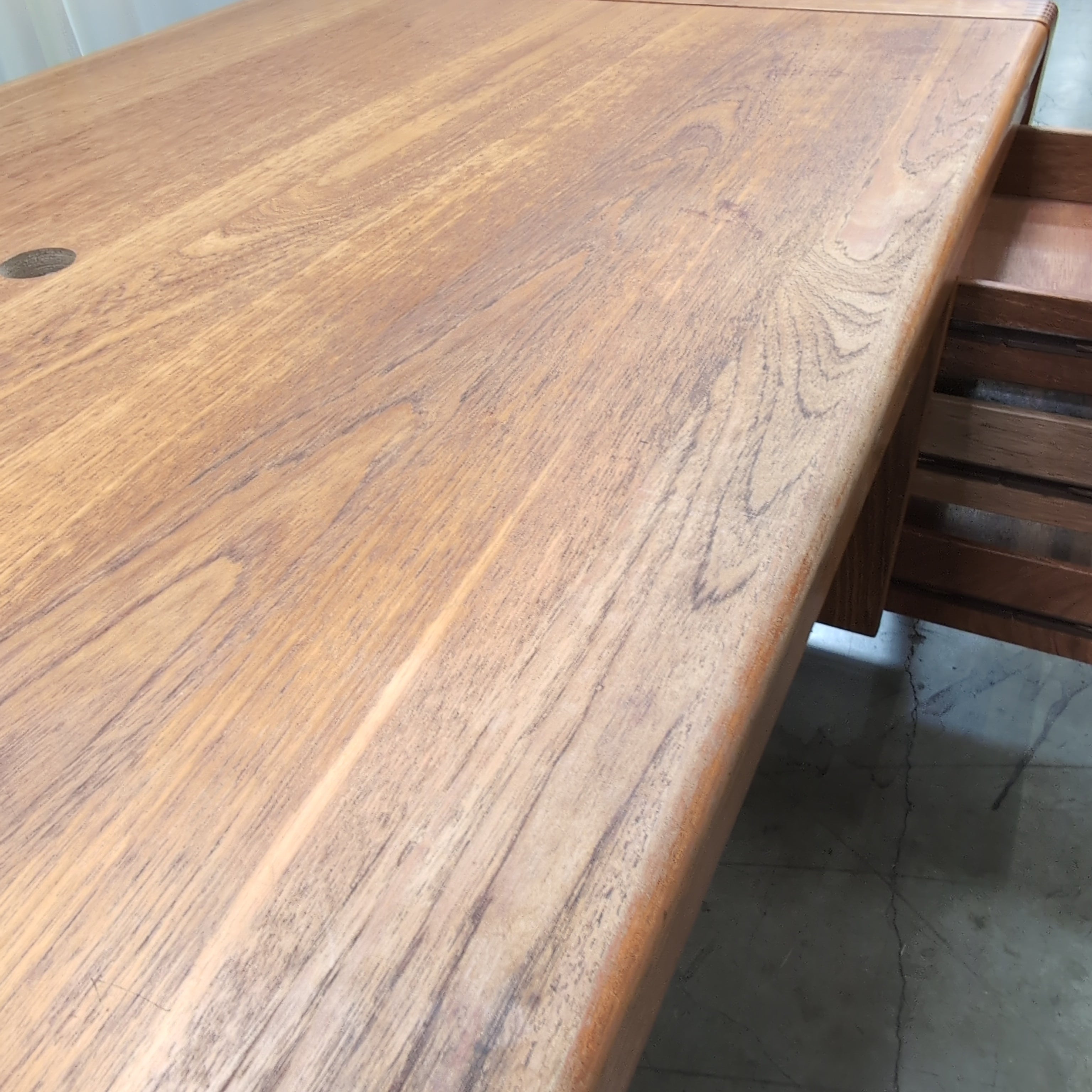 Warm Wood Executive Desk with Multiple Drawers