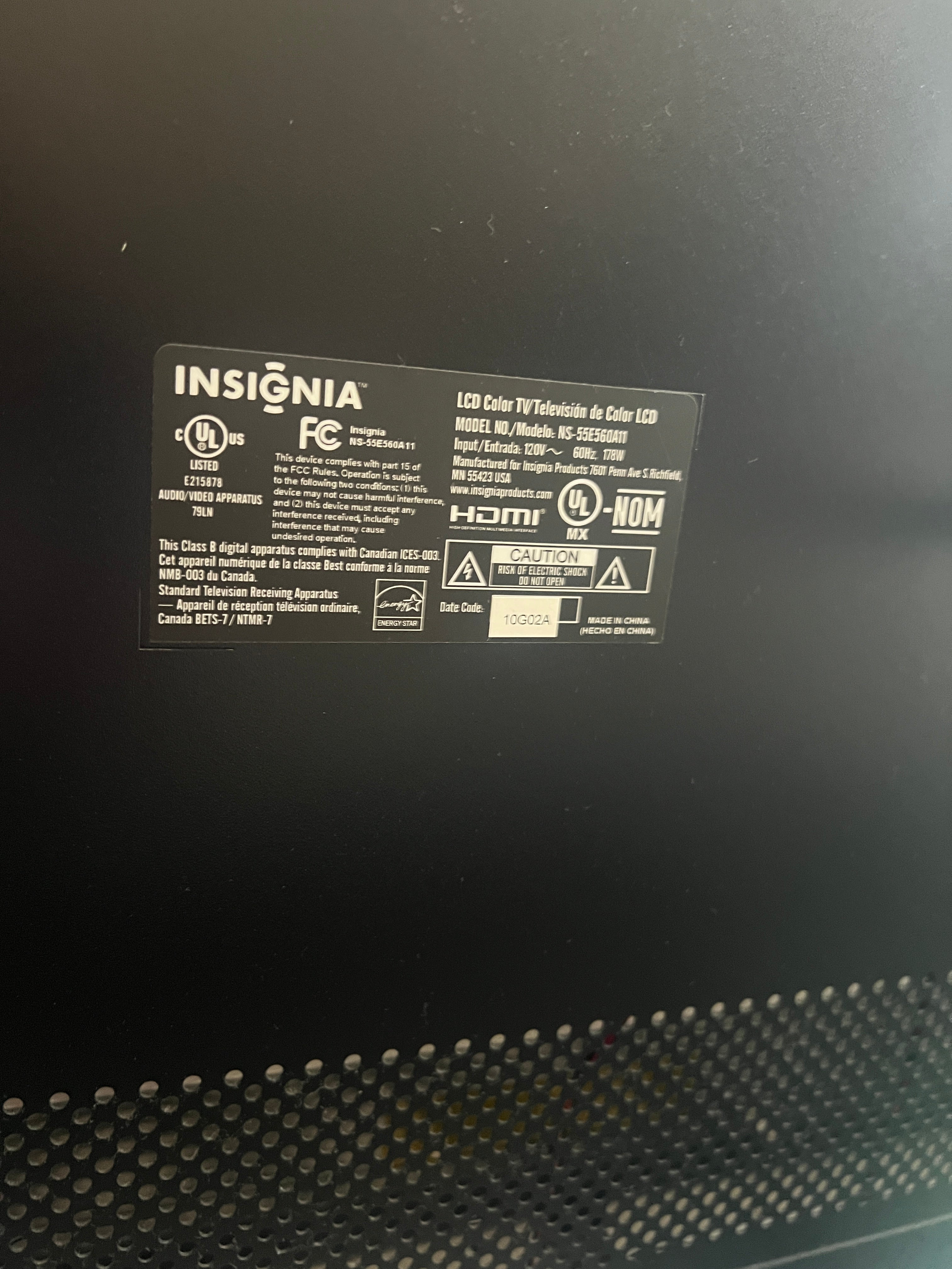 Insignia TV NS-55E560A11