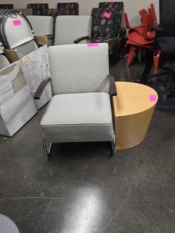 Blue/Grey Cloth Lounge Chair