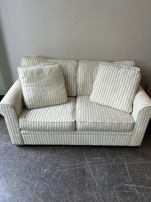 Bauhaus White Striped Love Seat
