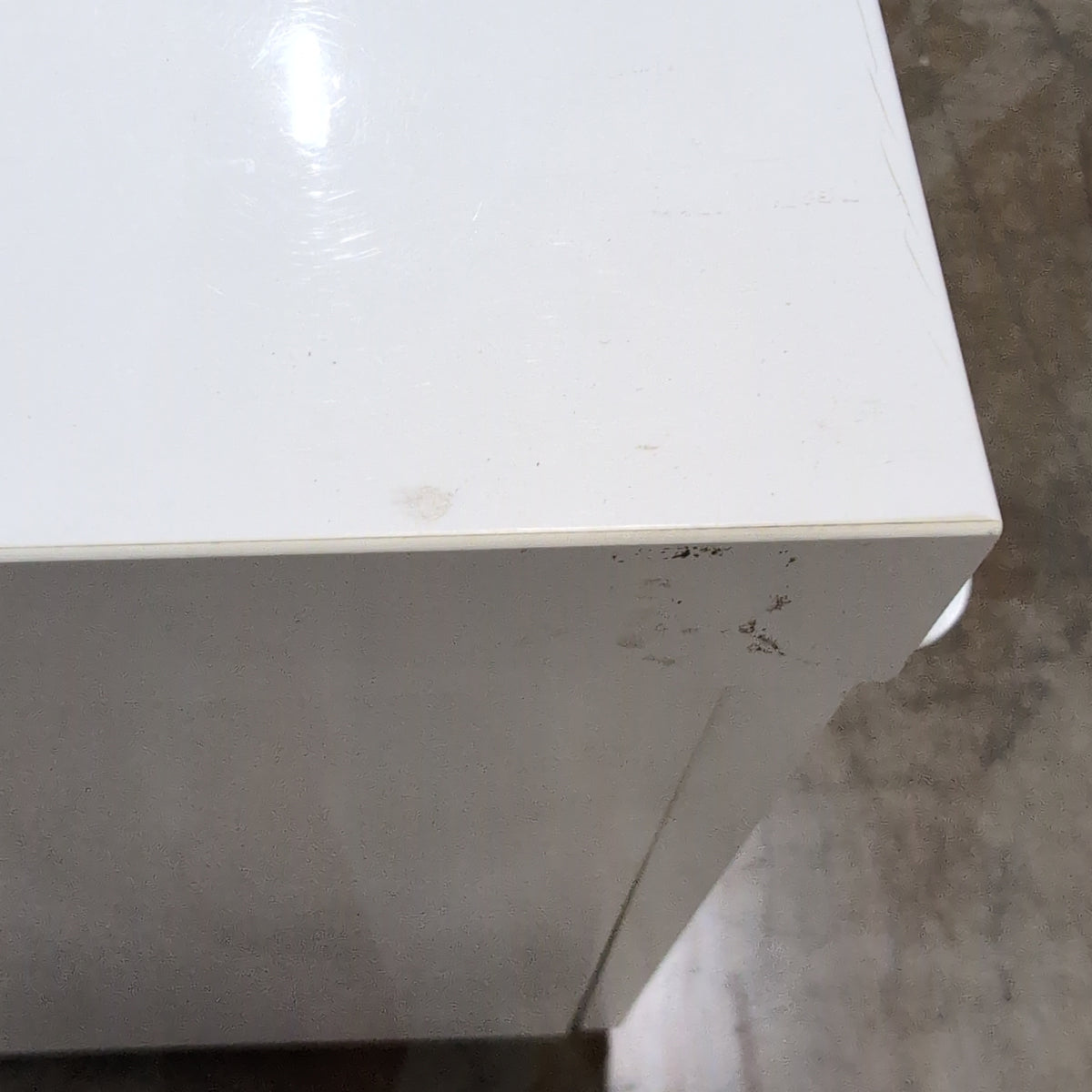 Sleek White Three-Drawer Buffet