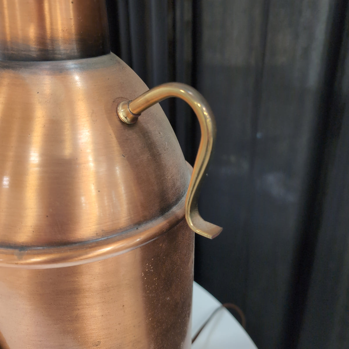 Copper Eagle Emblem Table Lamp with Fabric Shade