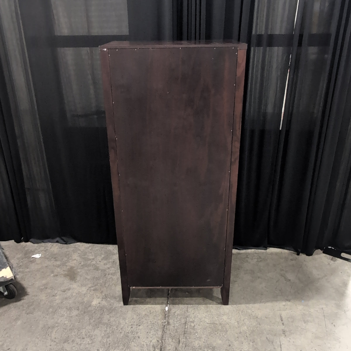 Dark Wood Five-Shelf Bookcase with Adjustable Shelves
