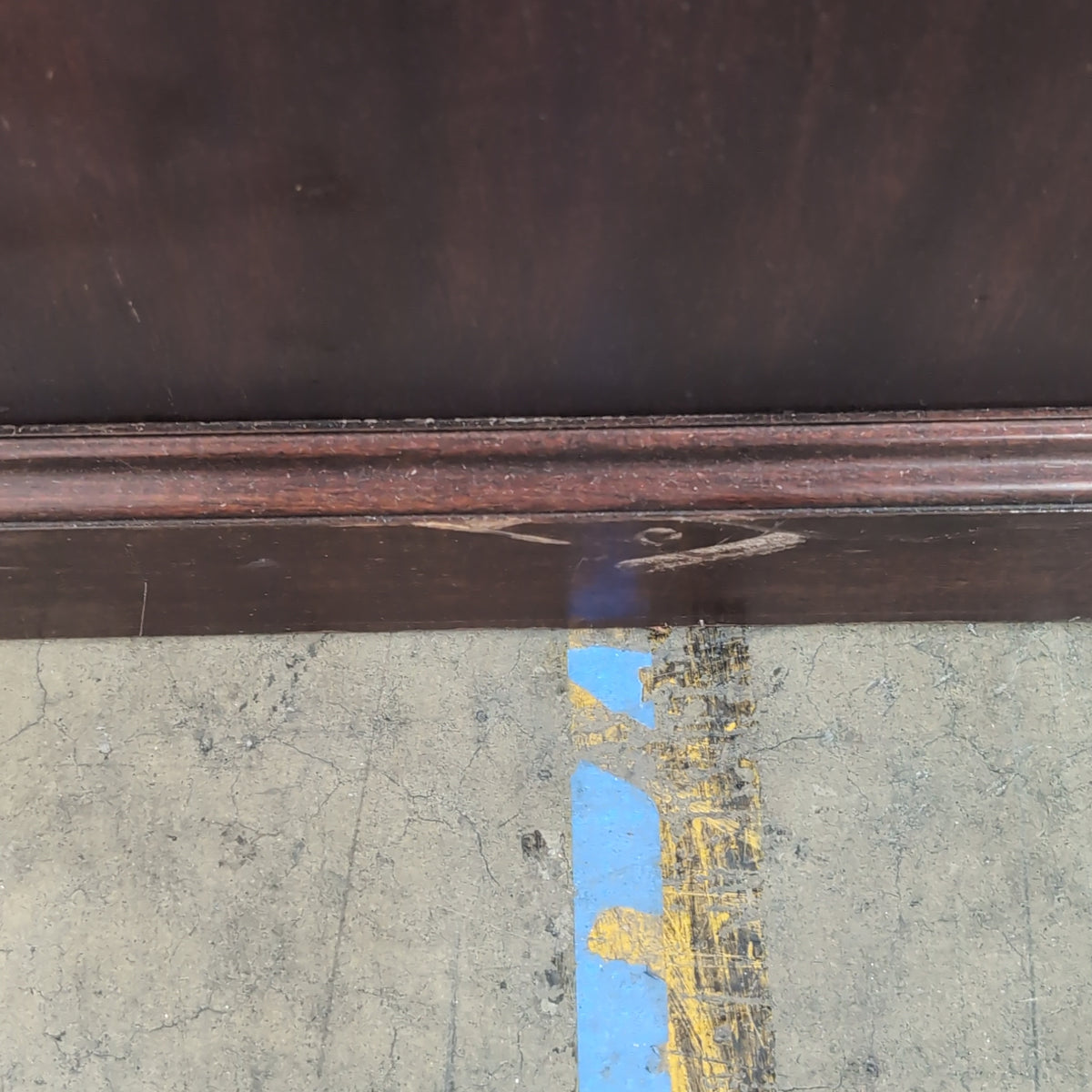 Henkel Moore Traditional Dark Wood Executive Desk with Brass Hardware