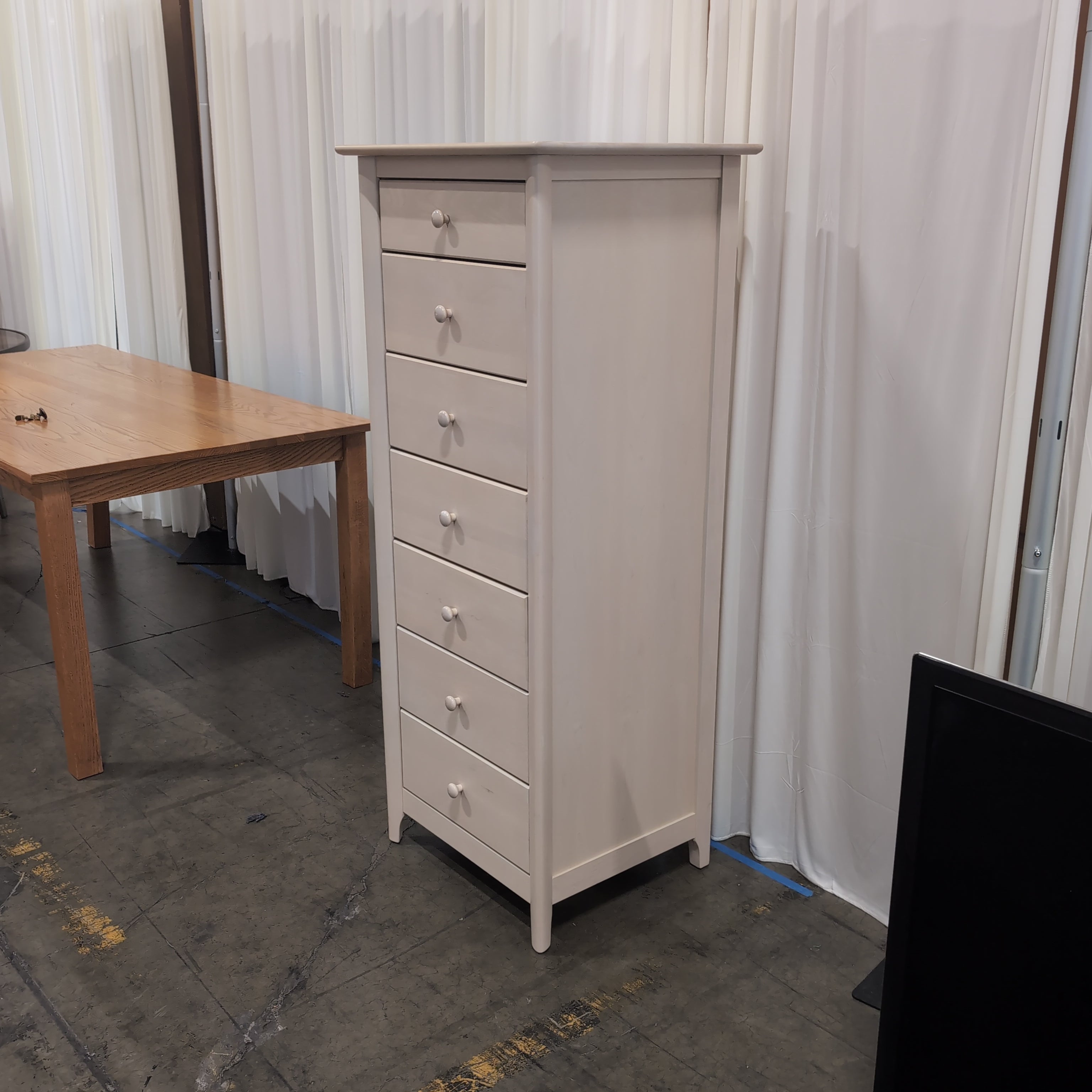 Nadeau Natural Wood Seven-Drawer Tall Dresser