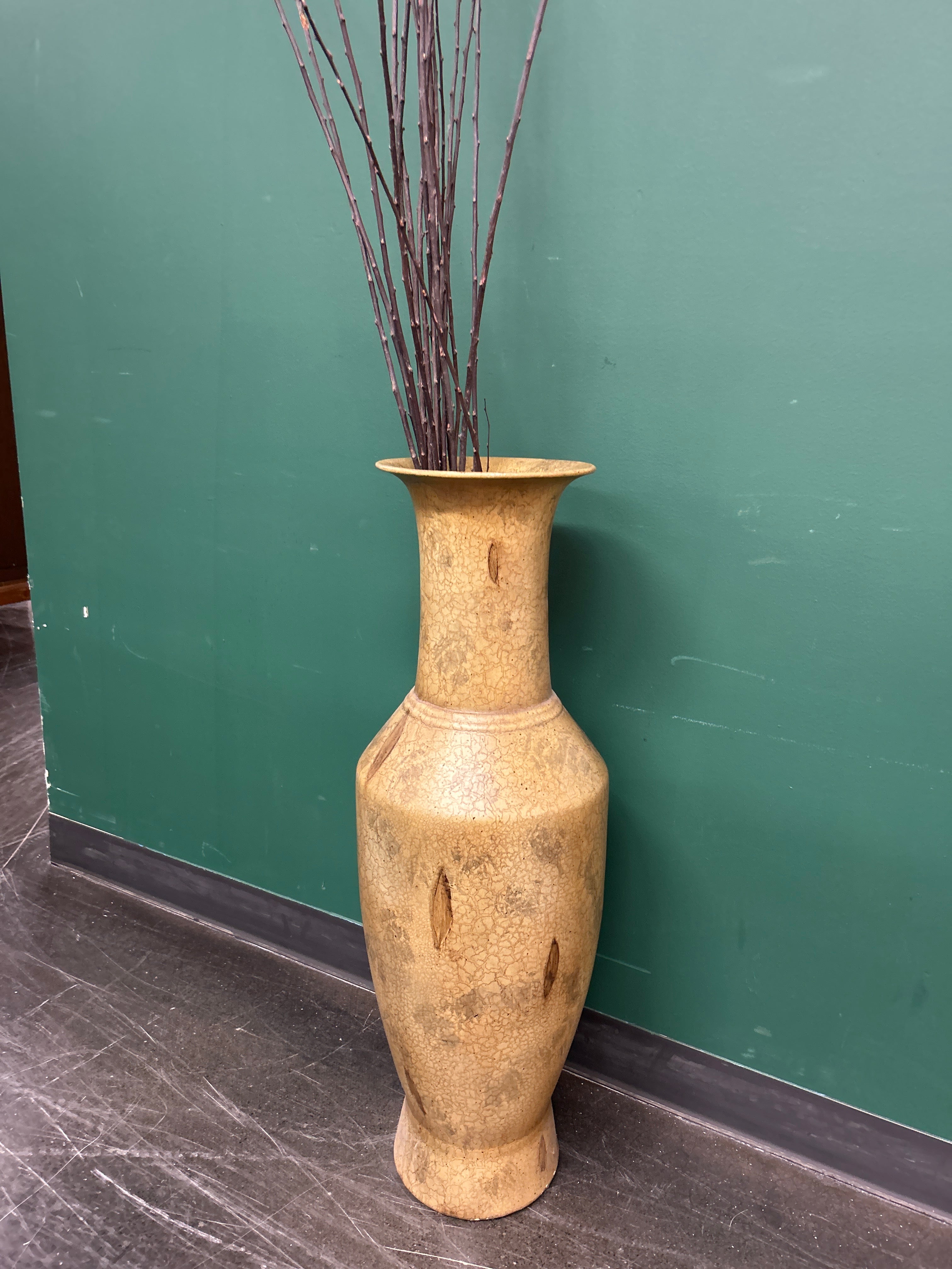 Tall Decorative Tan Floor Vase