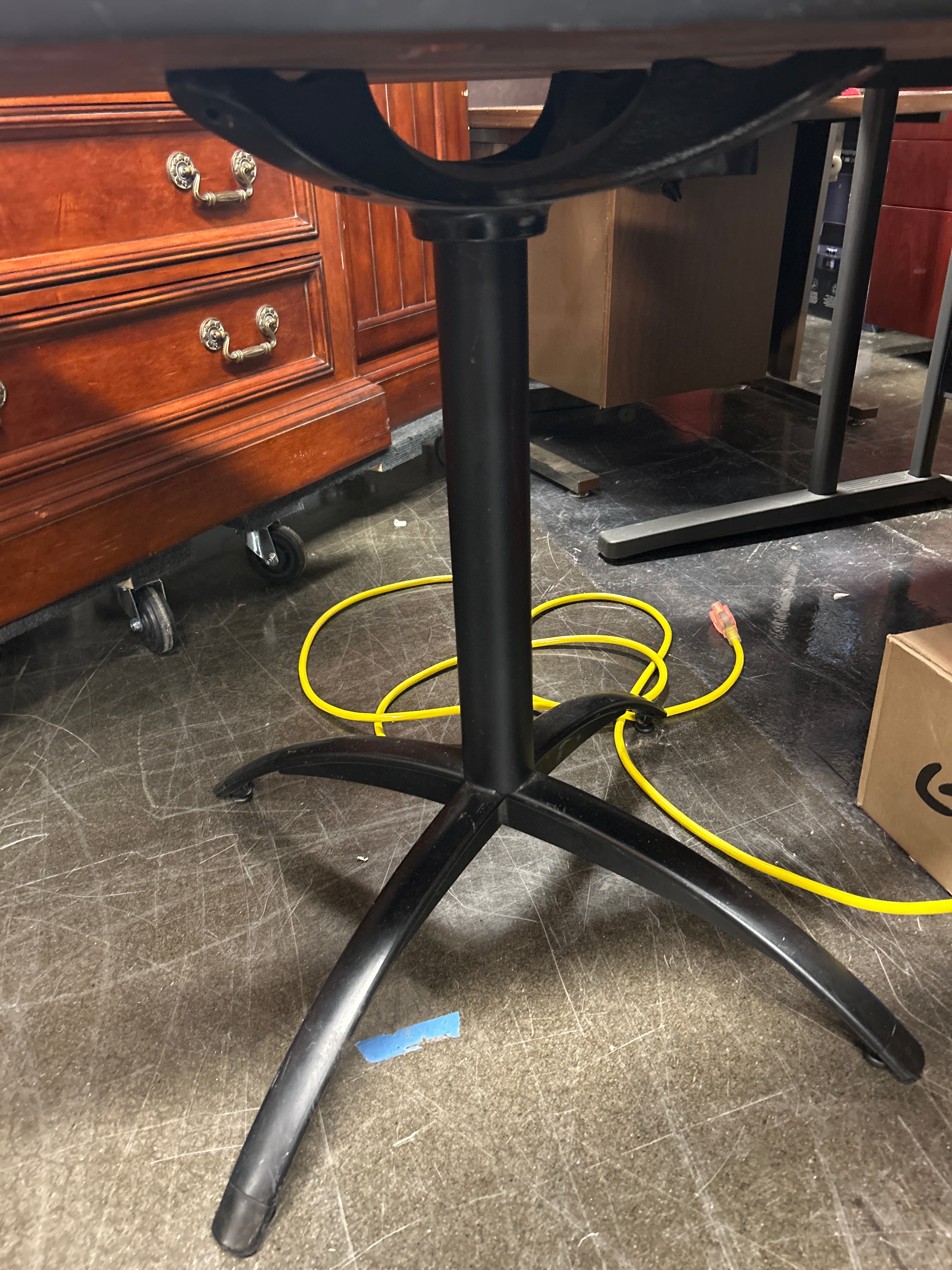 Small Square Table with Blue Top