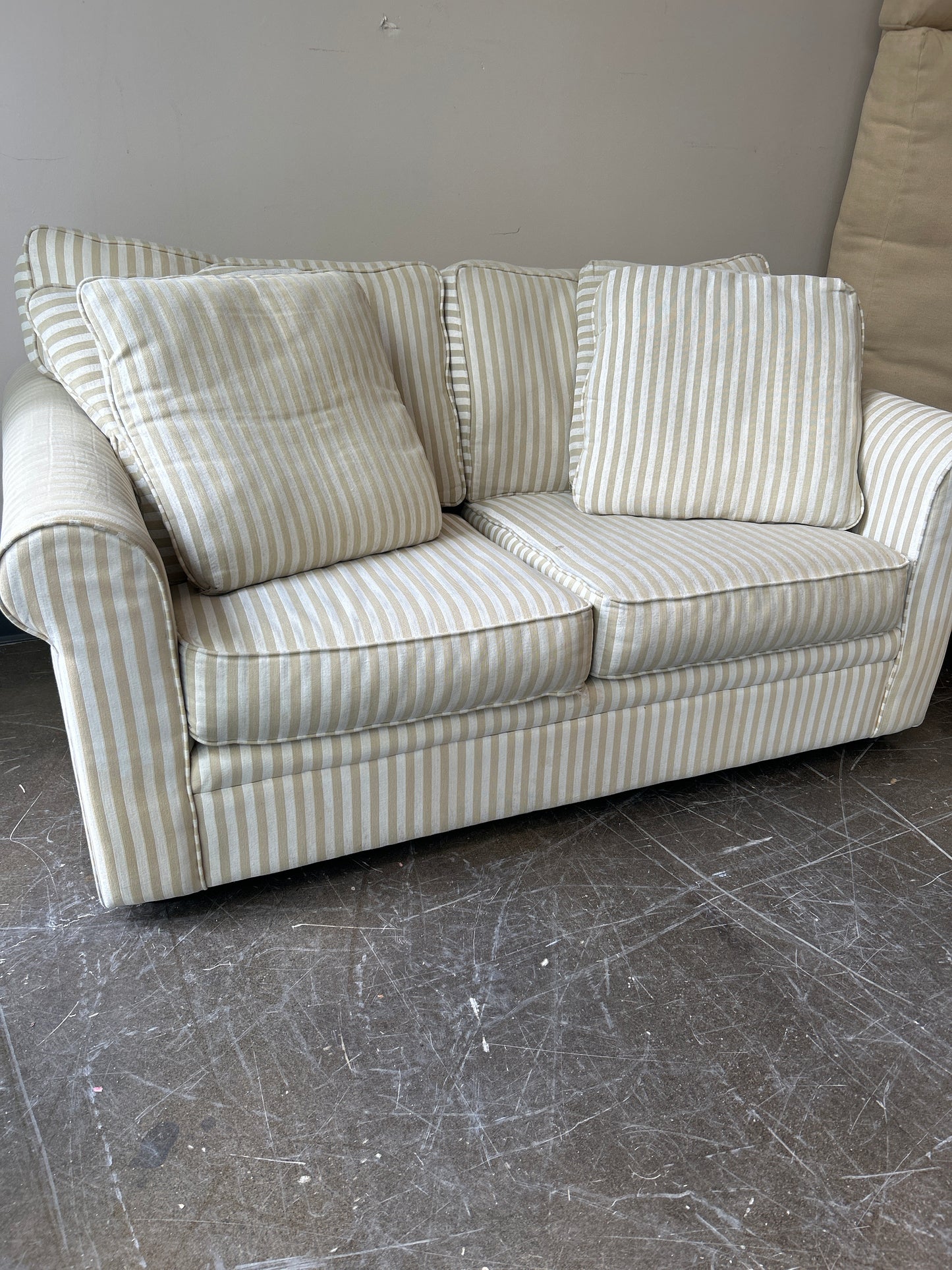 Bauhaus White Striped Love Seat
