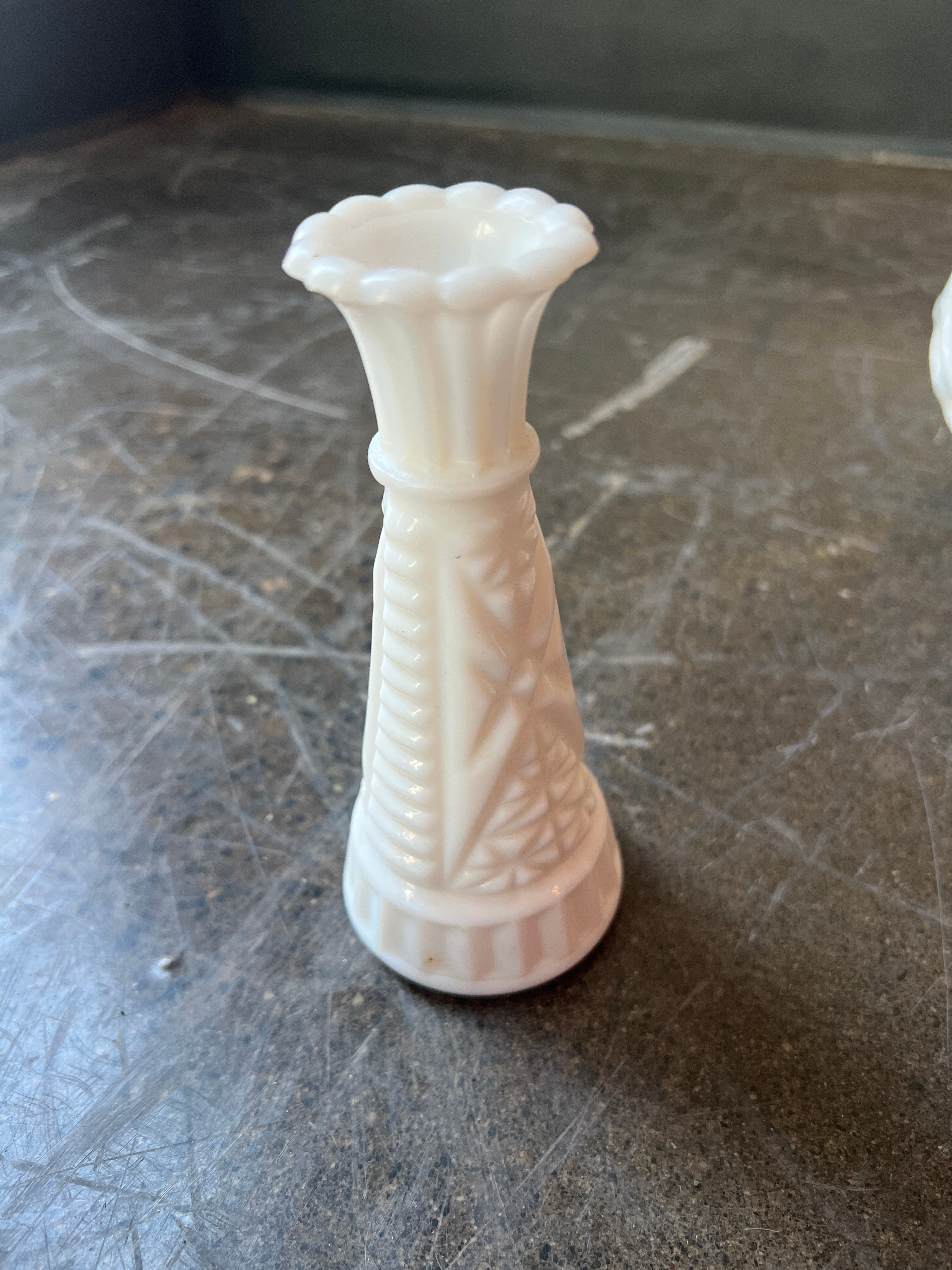 Set of Vintage White Ceramic & Milk Glass Decor