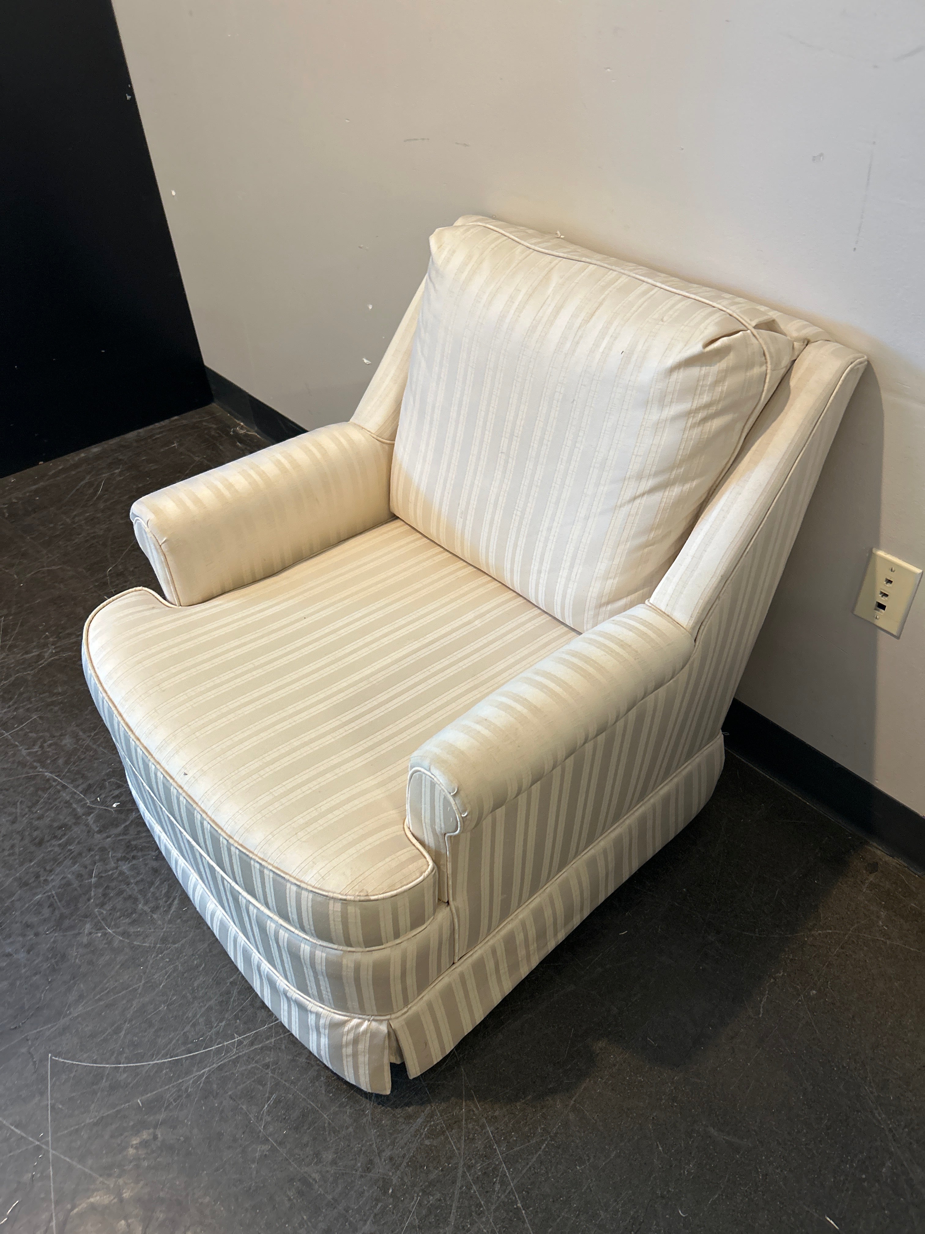 Striped Upholstered Club Chair Roto Rocker by Slyter Magnuson