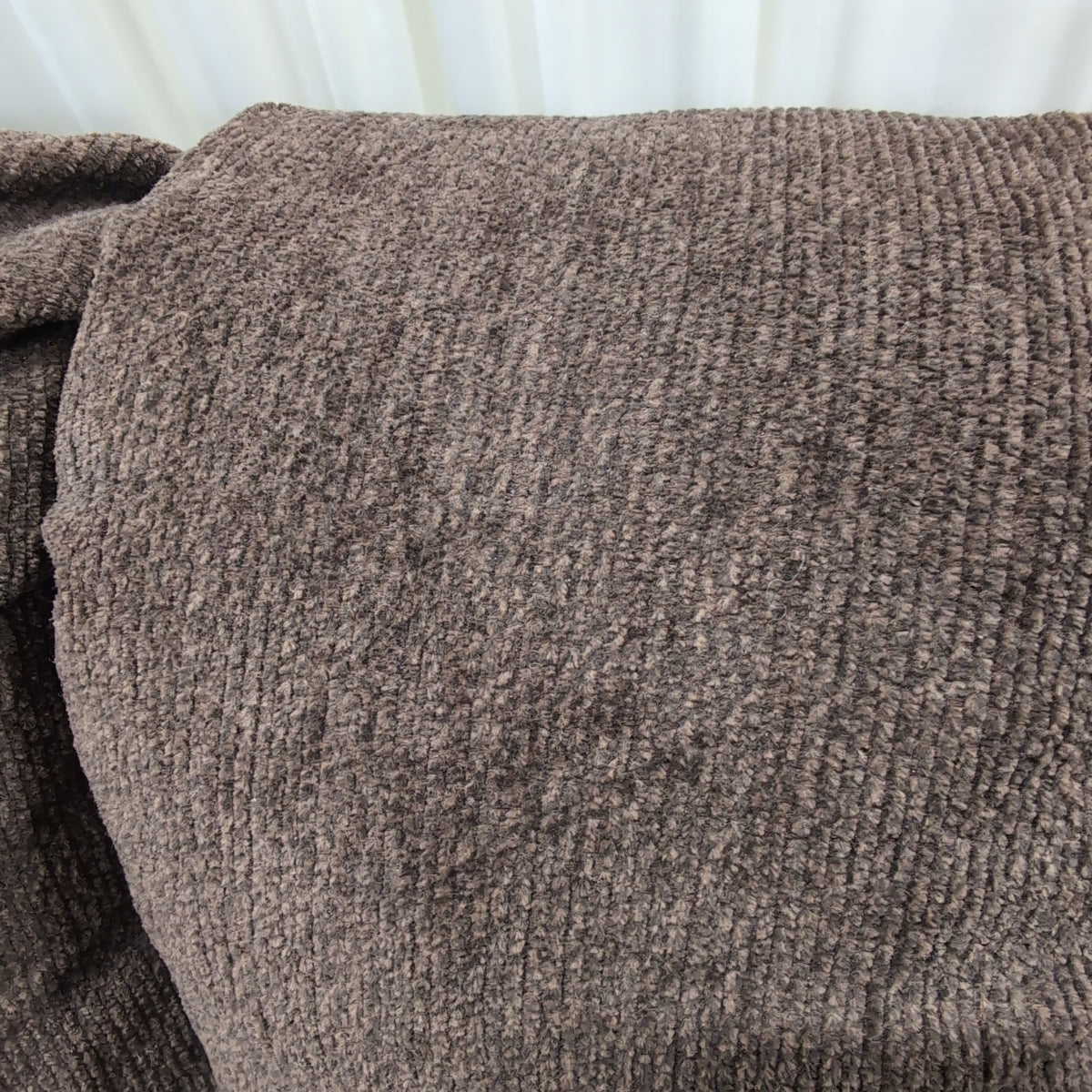 Brown Fabric Reclining Couch with Padded Arms