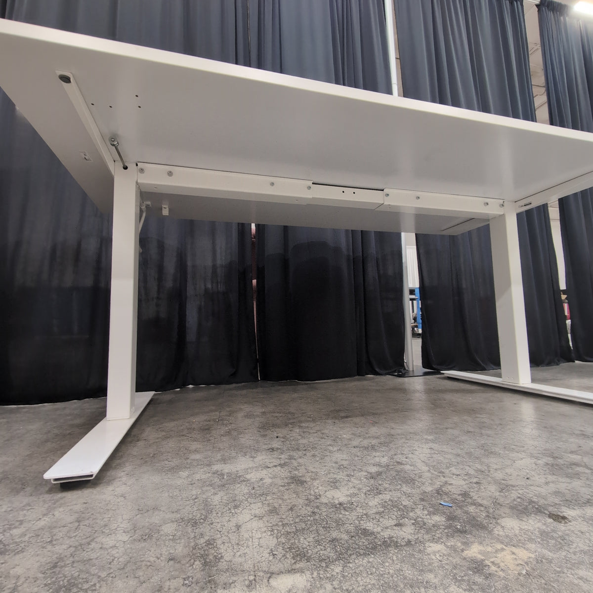 White Laminate Top Office Desk with Metal Legs