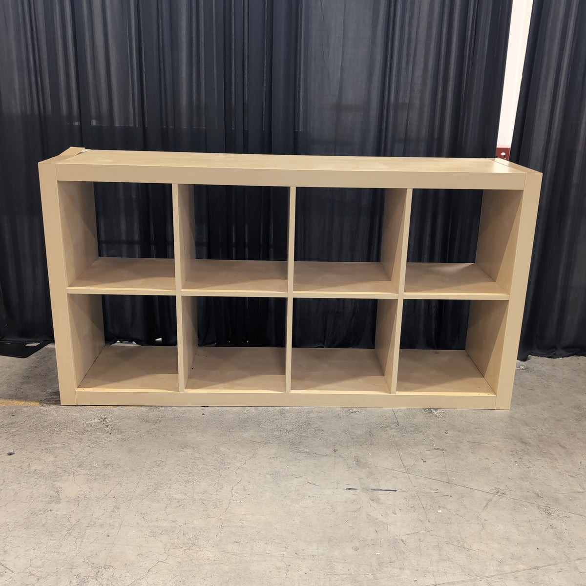 Blonde Wood Cube Bookcase with Nine Compartments