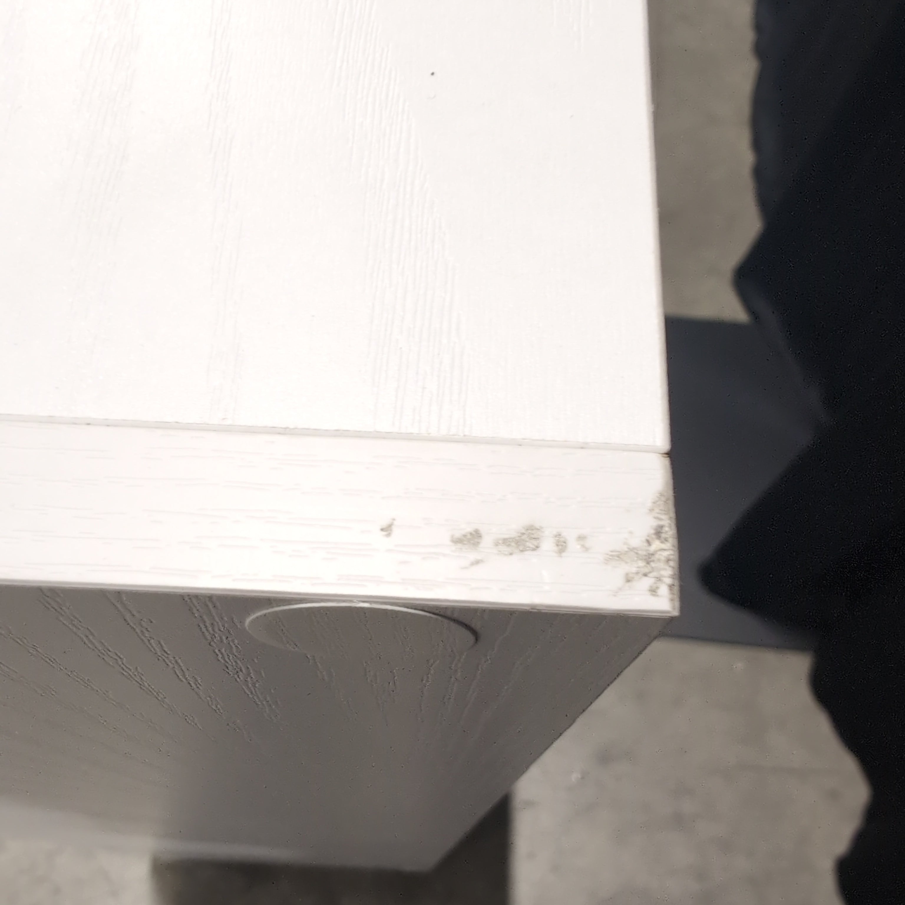 White Modern Shoe Cabinet with Gold Knobs