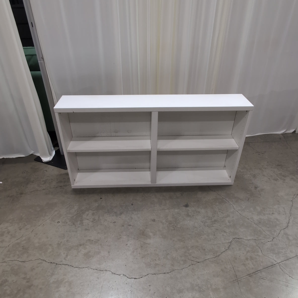 White Two-Section Adjustable Shelf Bookcase