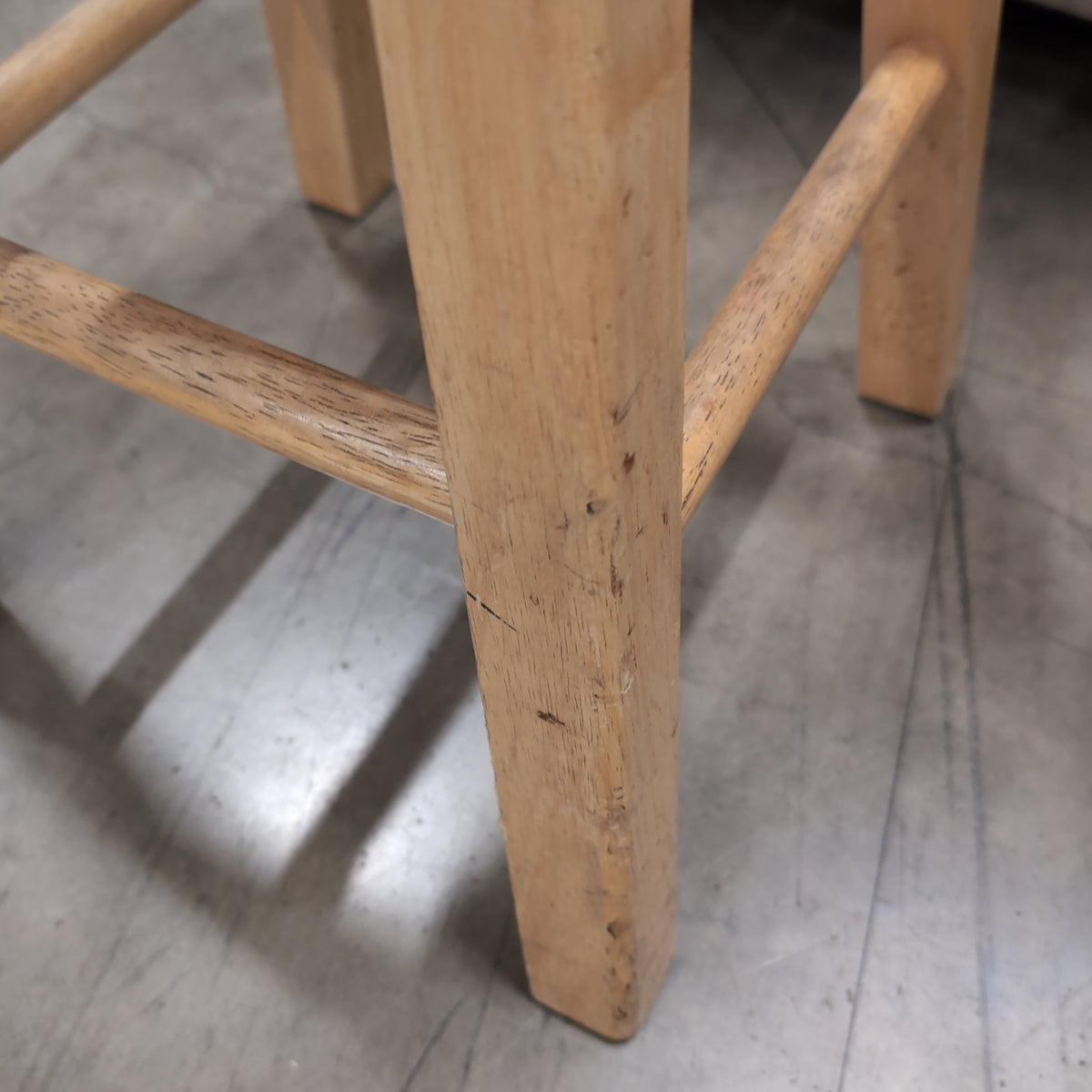 Natural Wood Round Top Bar Stool