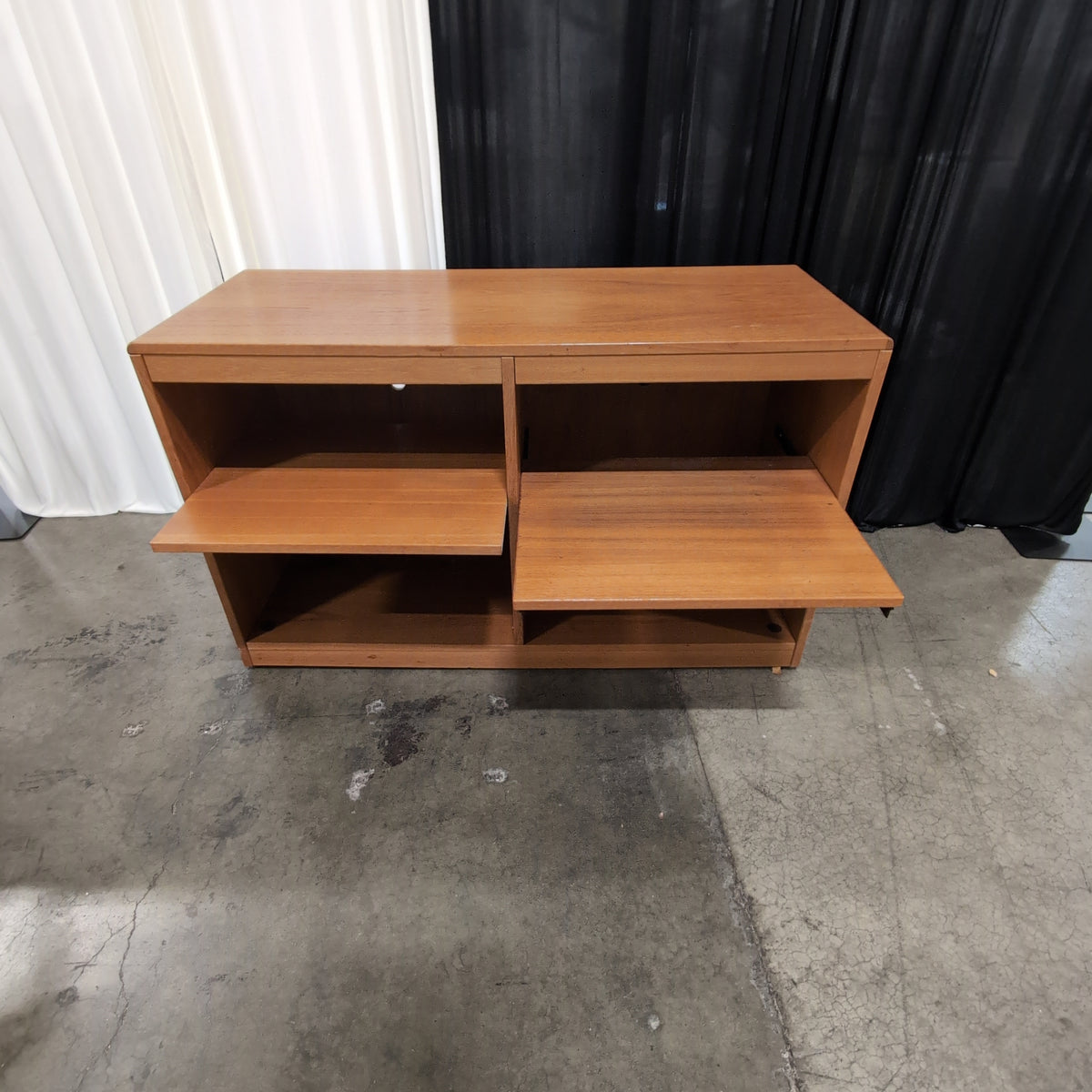 Simple Light Wood Open-Shelf TV Stand