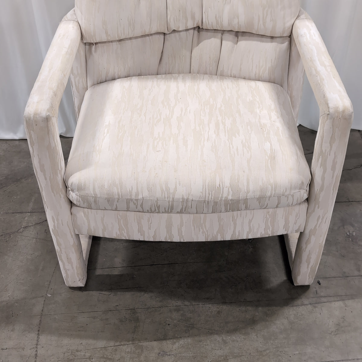 Cream Patterned Upholstered Armchair