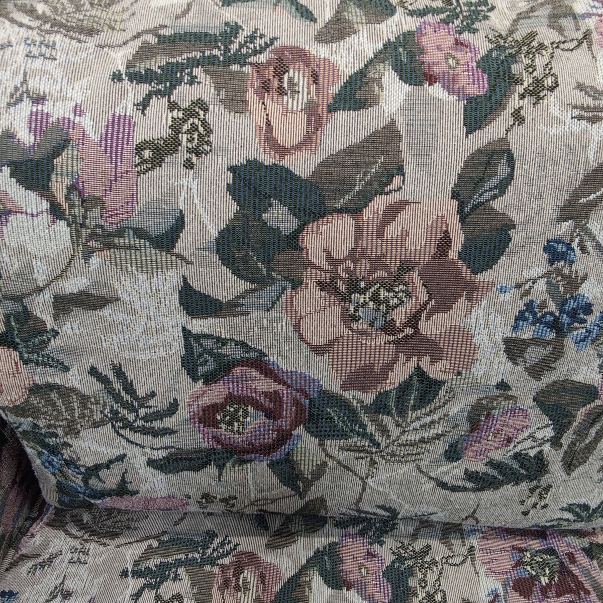 Multi-Color Floral Pattern Couch with Rolled Arms