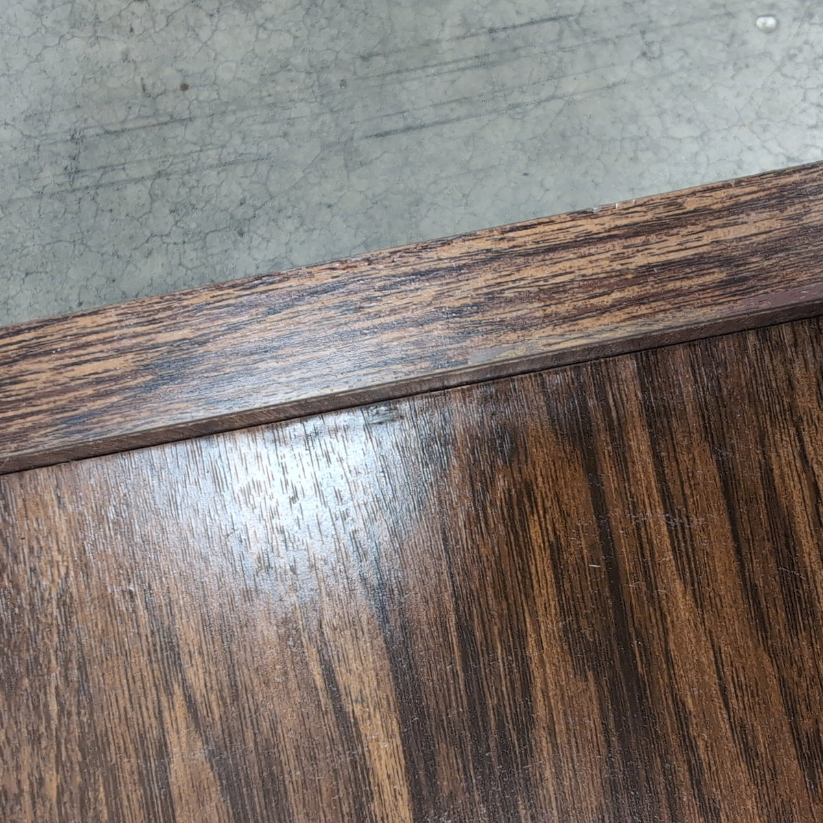 Dark Wood End Table with Open Shelf