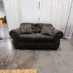 Dark Gray Fabric Loveseat with Rolled Arms