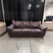 Dark Reddish Brown Three-Cushion Couch
