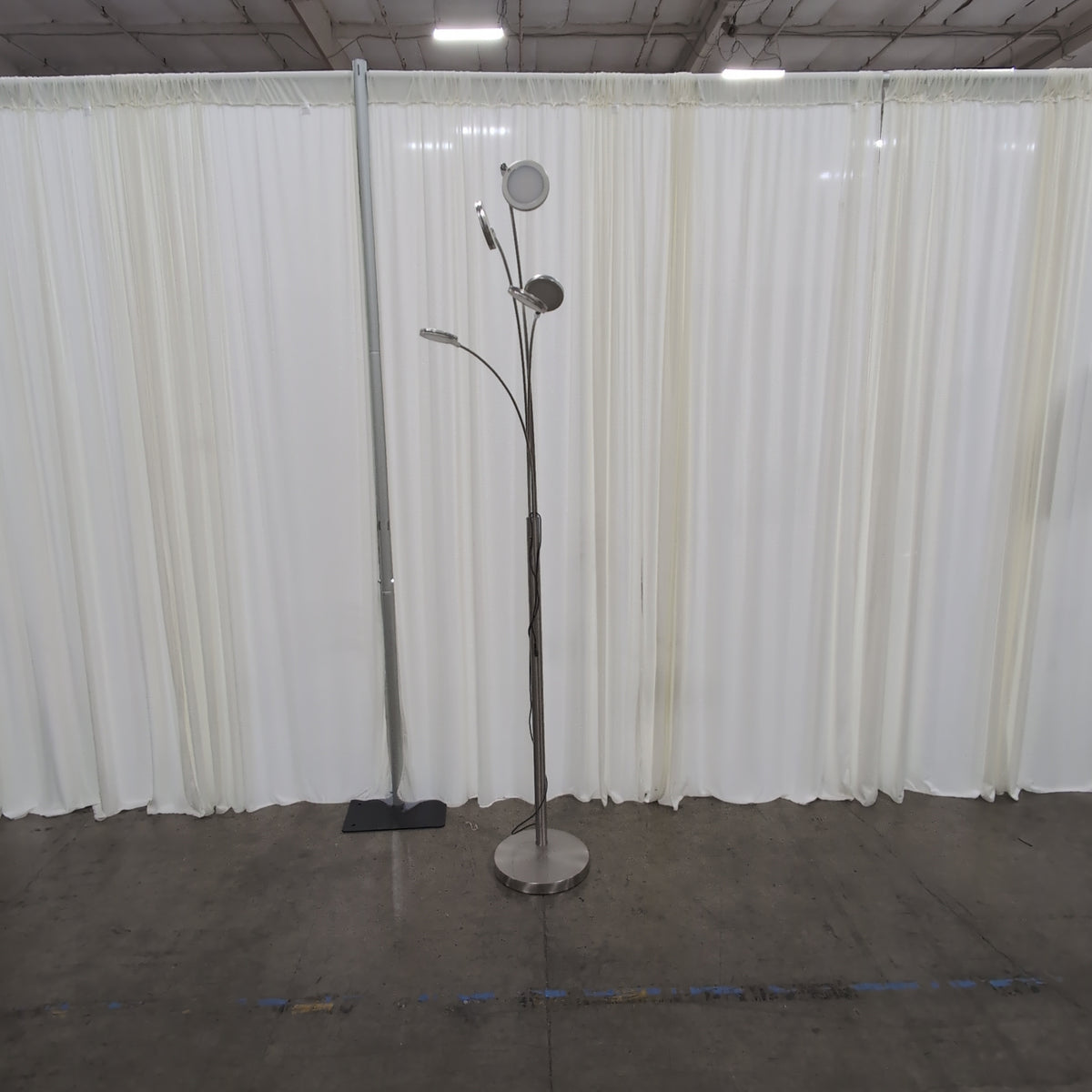 Brushed Nickel Three-Head Floor Lamp