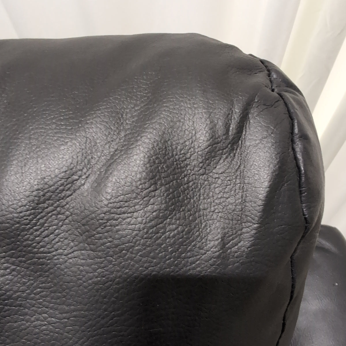 Black Faux Leather Tufted Back Couch