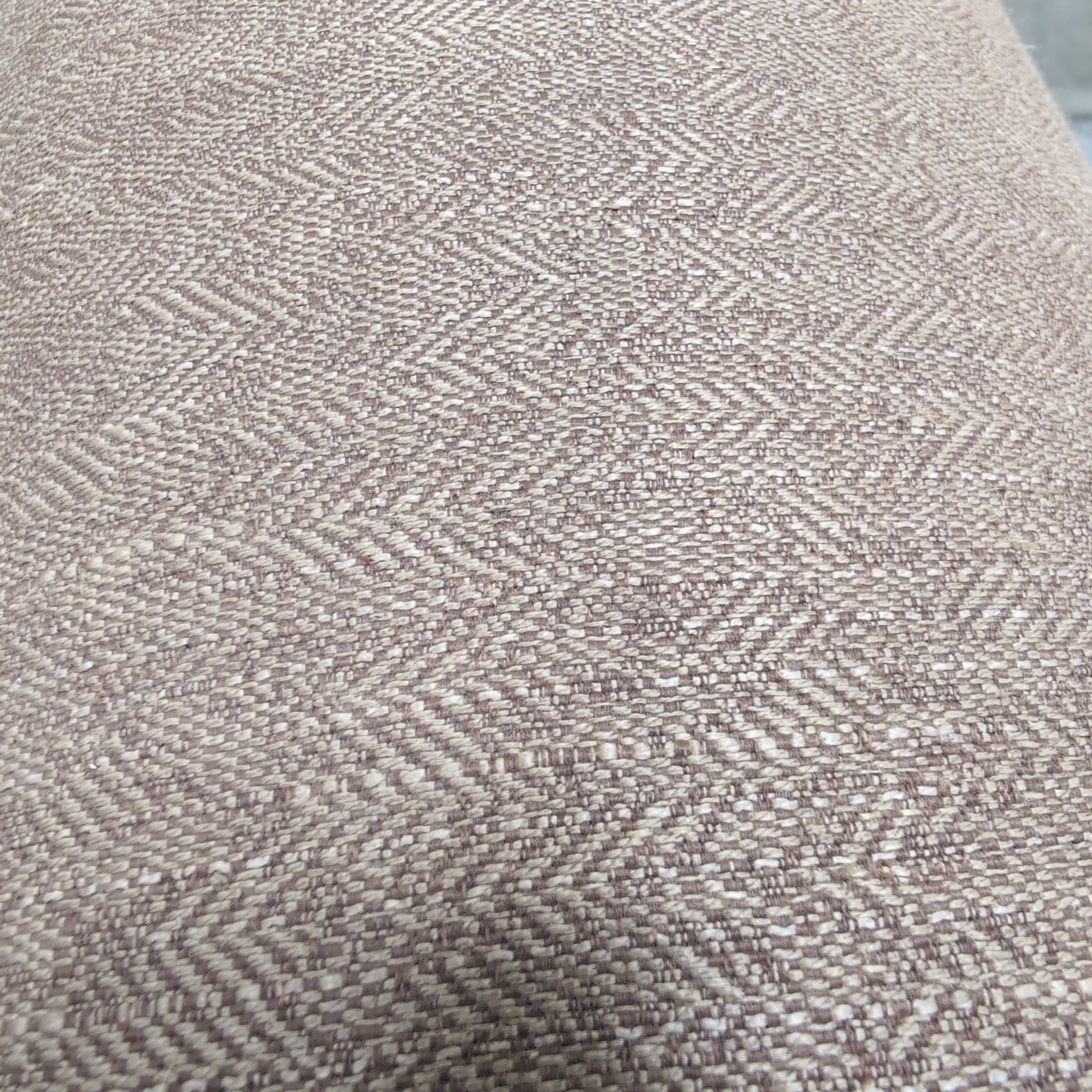 Tan Woven Fabric Three-Cushion Couch