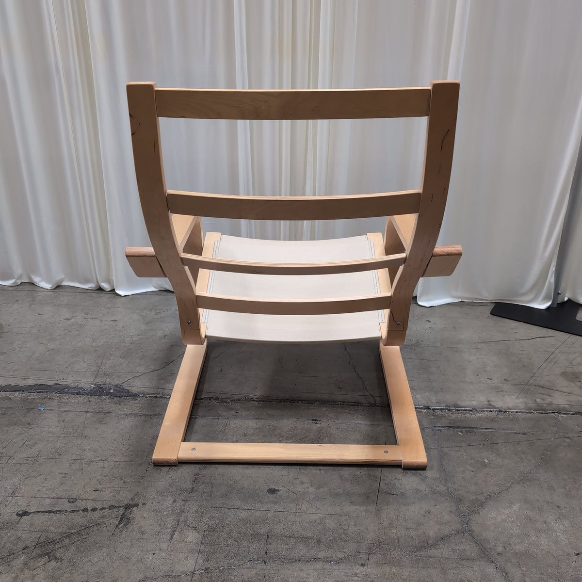 Modern Bentwood Lounge Chair with Fabric Seat