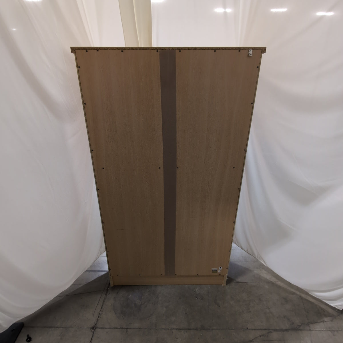 Two-Door Glass-Front China Cabinet in Light Wood