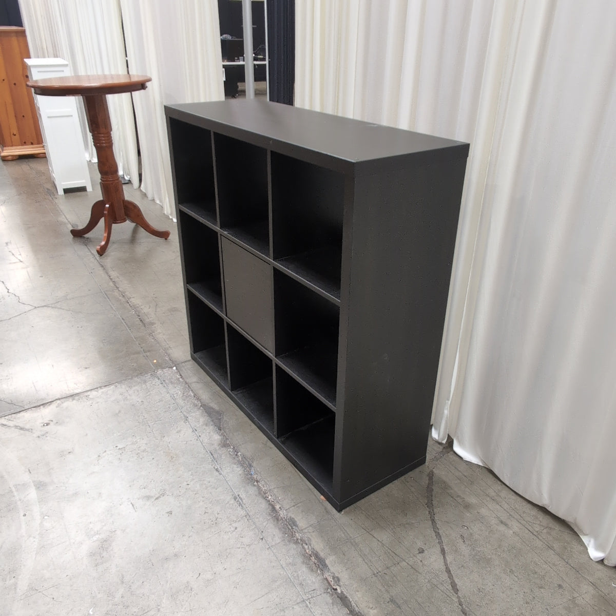 Dark Grey Twelve-Cube Bookcase in Wood-Look Laminate