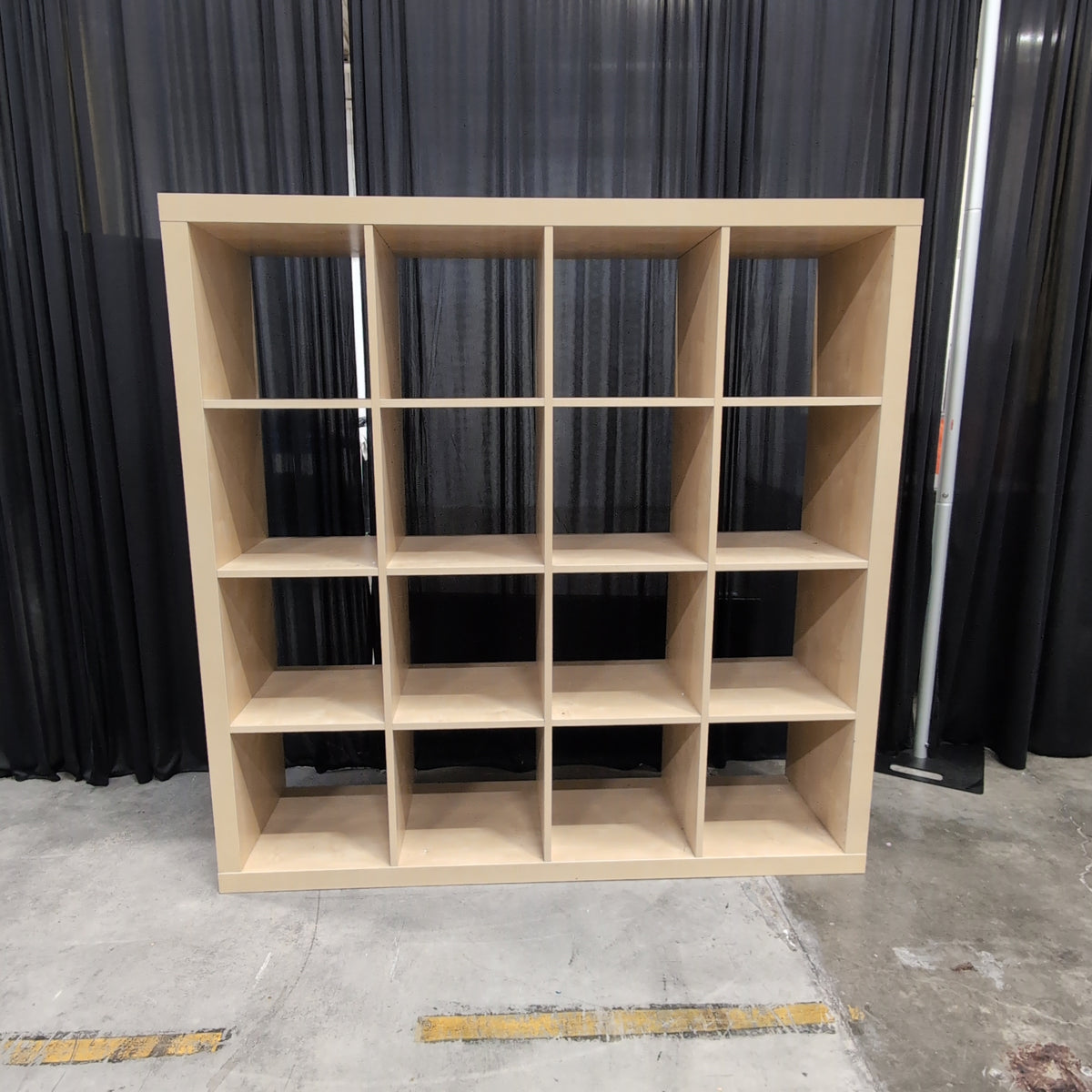 Blonde Wood Sixteen-Cubby Bookcase