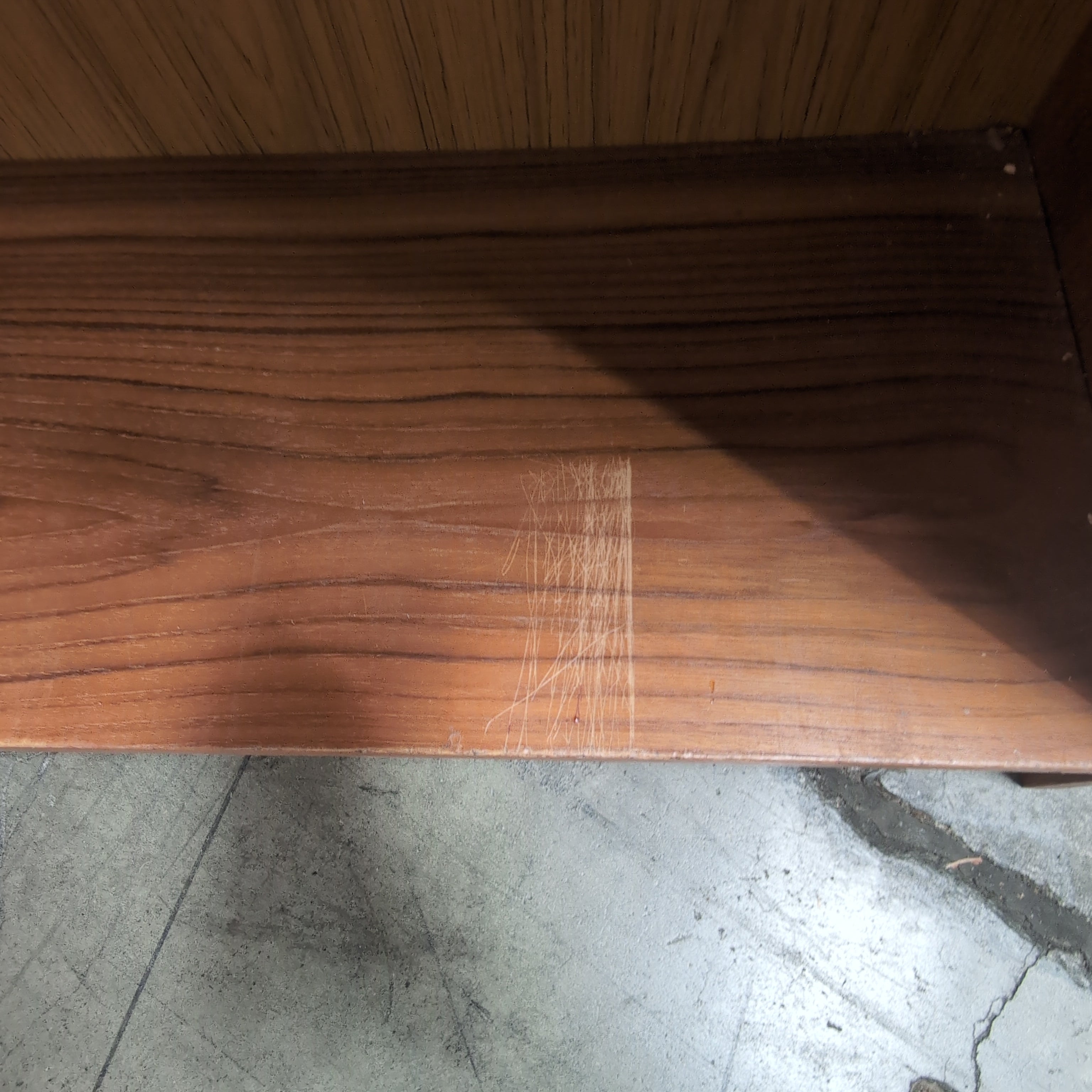 Brown Wood Four-Shelf Bookcase