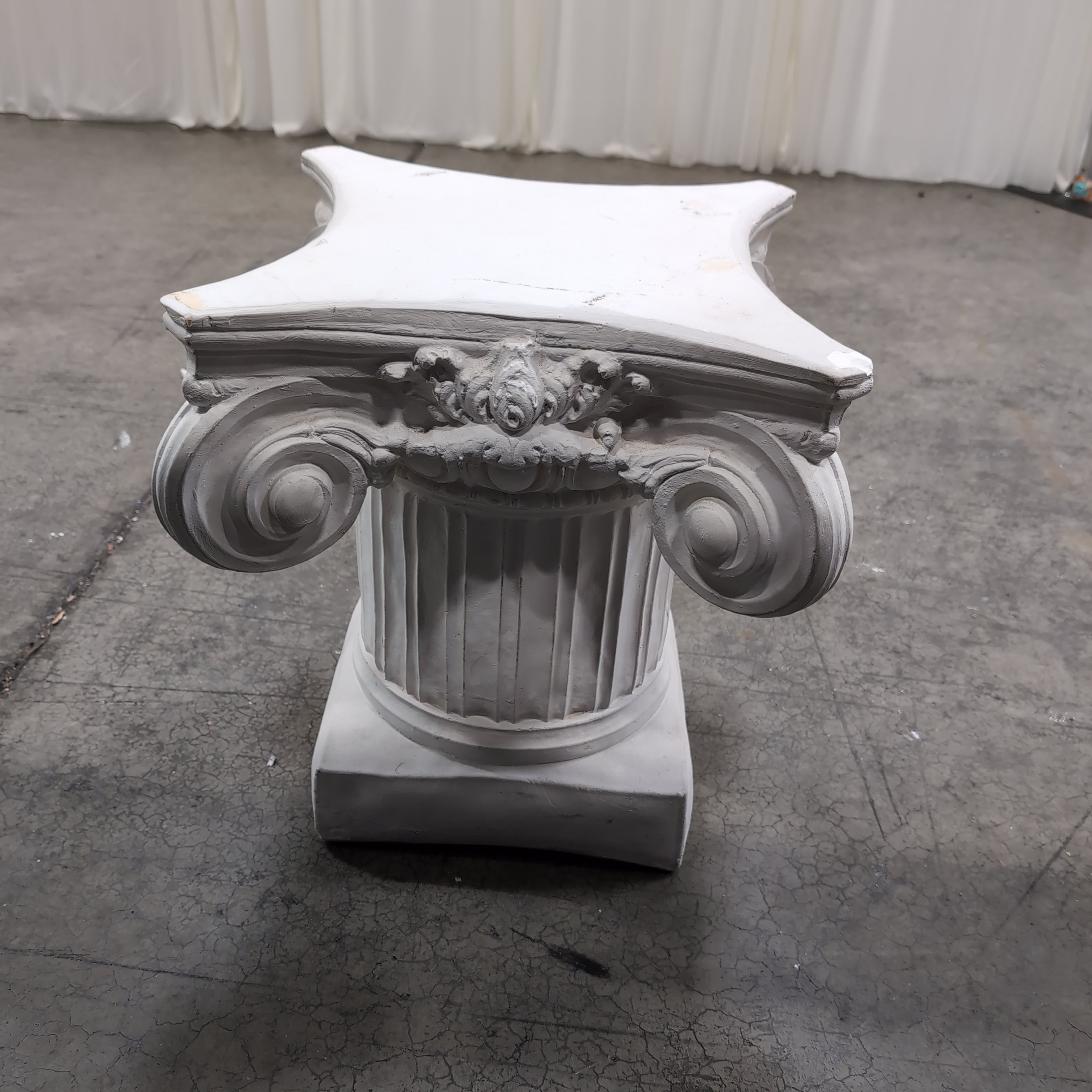 Classical White Decorative Column with Volutes