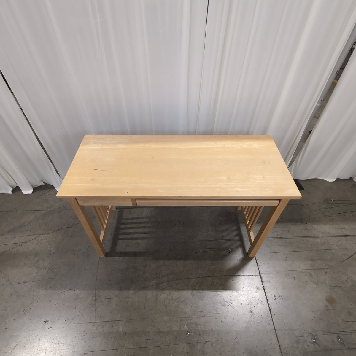 Blonde Wood Mission Style Desk with Keyboard Tray