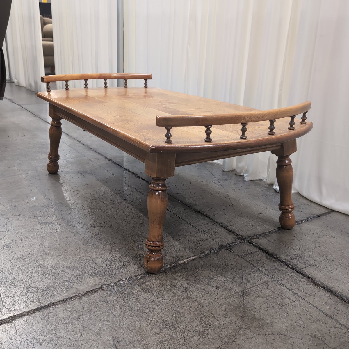 Natural Wood Coffee Table with Raised Edges