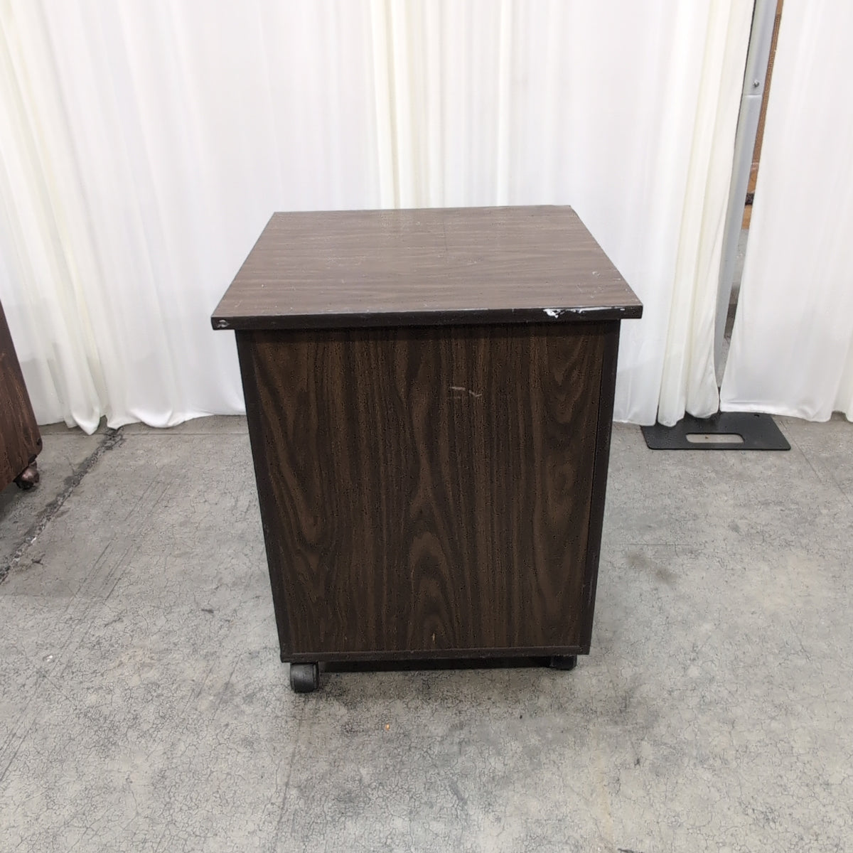 Dark Wood Two-Door Storage End Table
