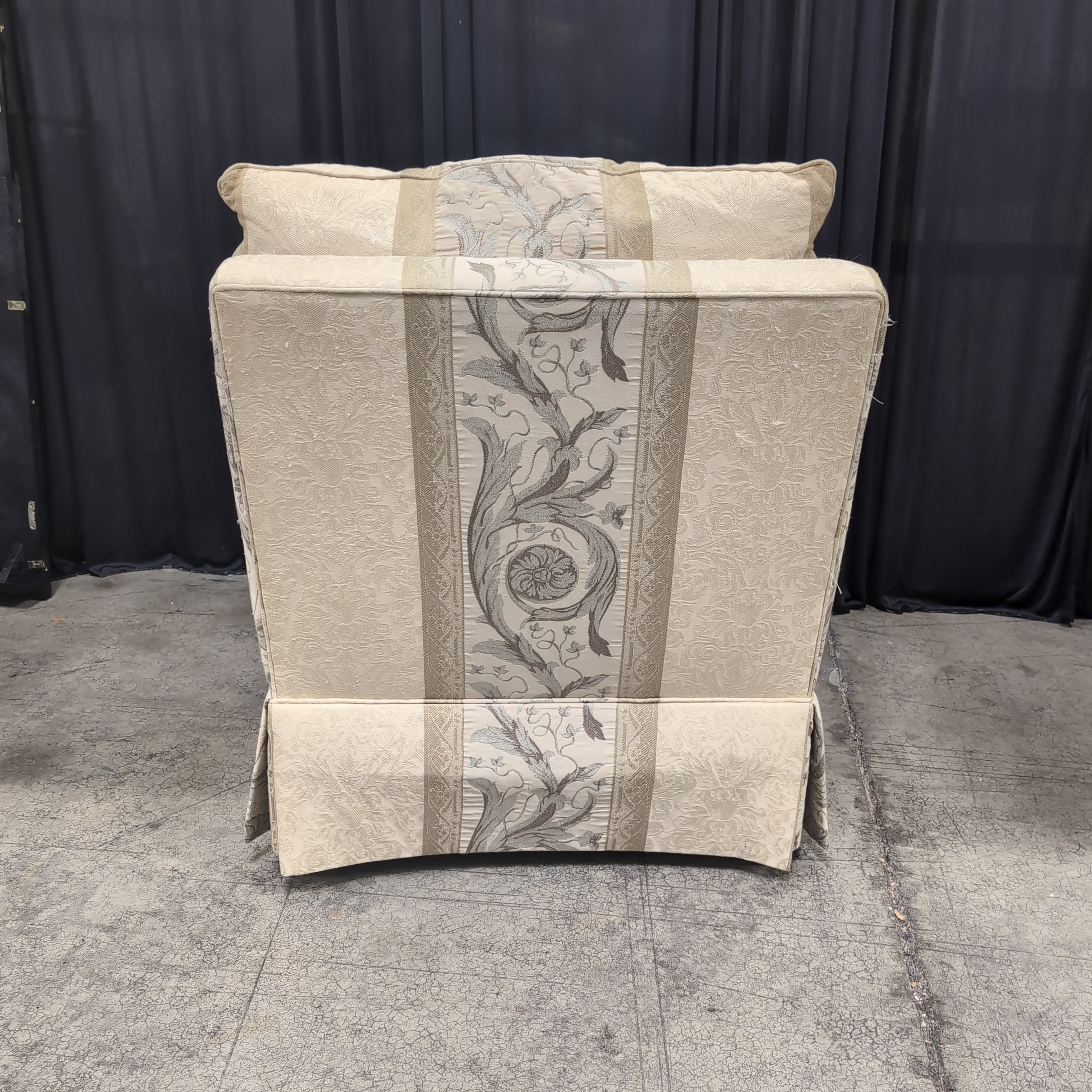 Sherrill Traditional Cream Armless Chair with Scrollwork