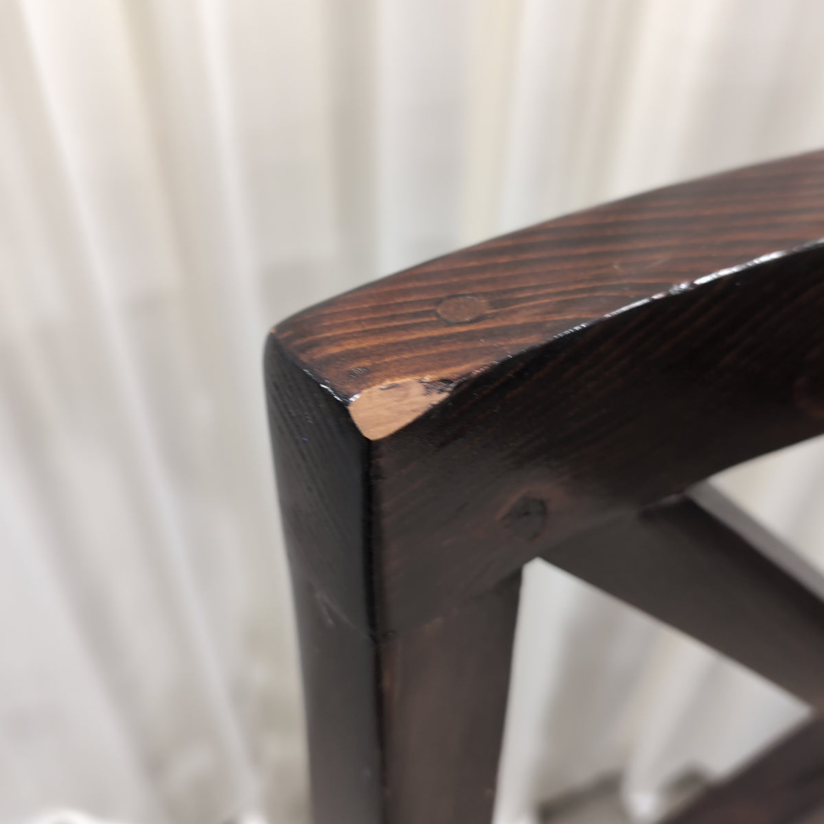 Dark Stained Wood Dining Table with Extension Mechanism