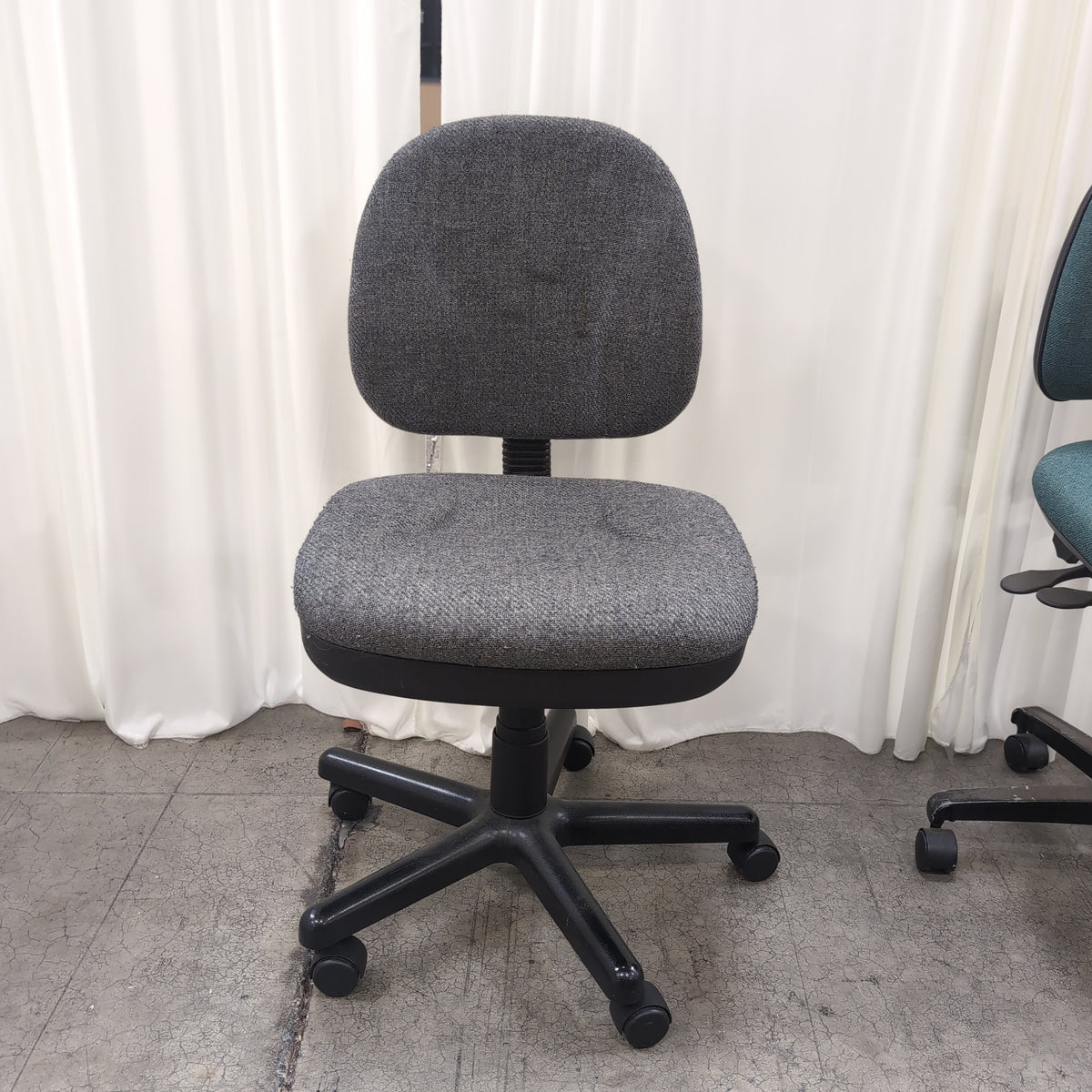 Grey Fabric Office Chair with Swivel Base