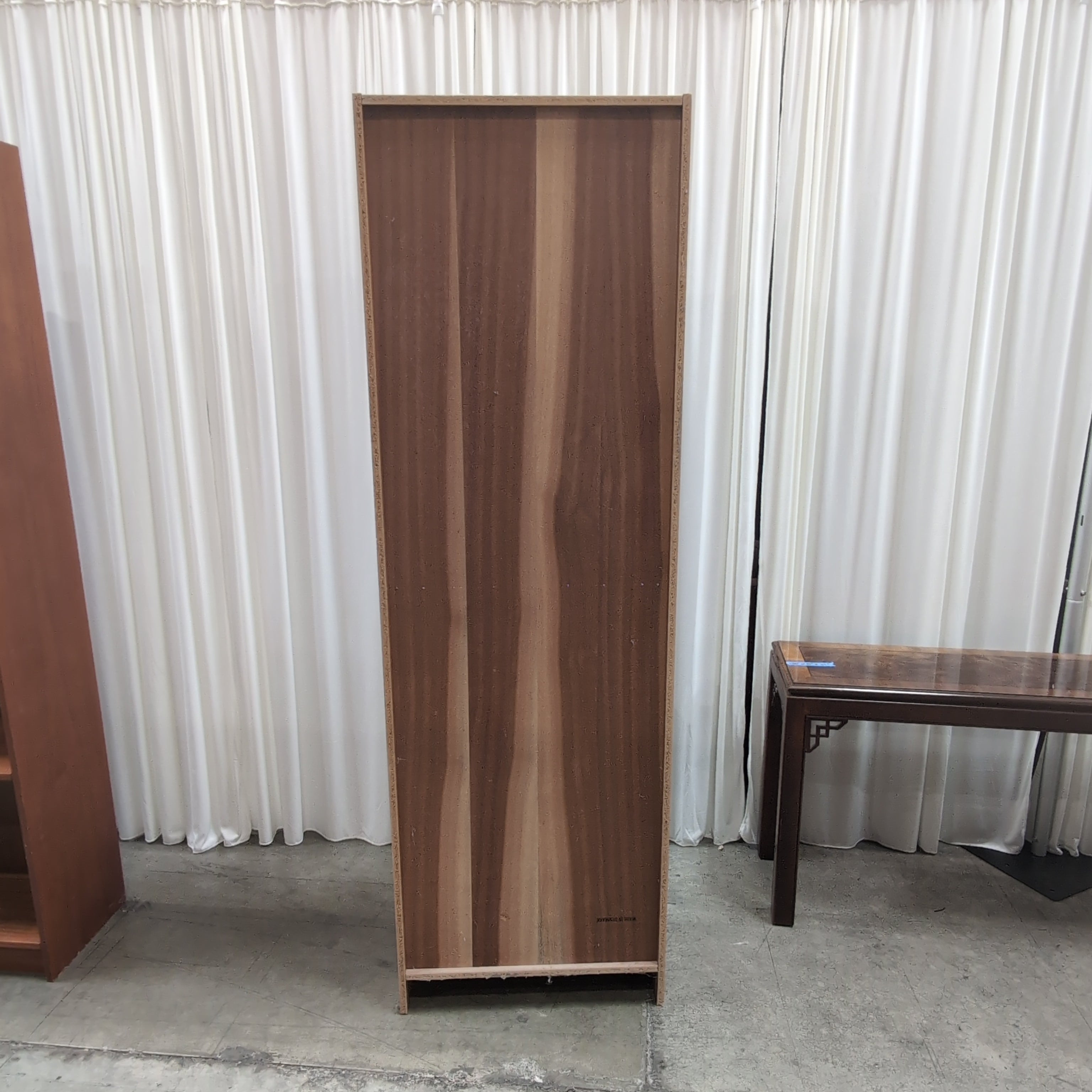 Light Brown Wood Five-Shelf Bookcase