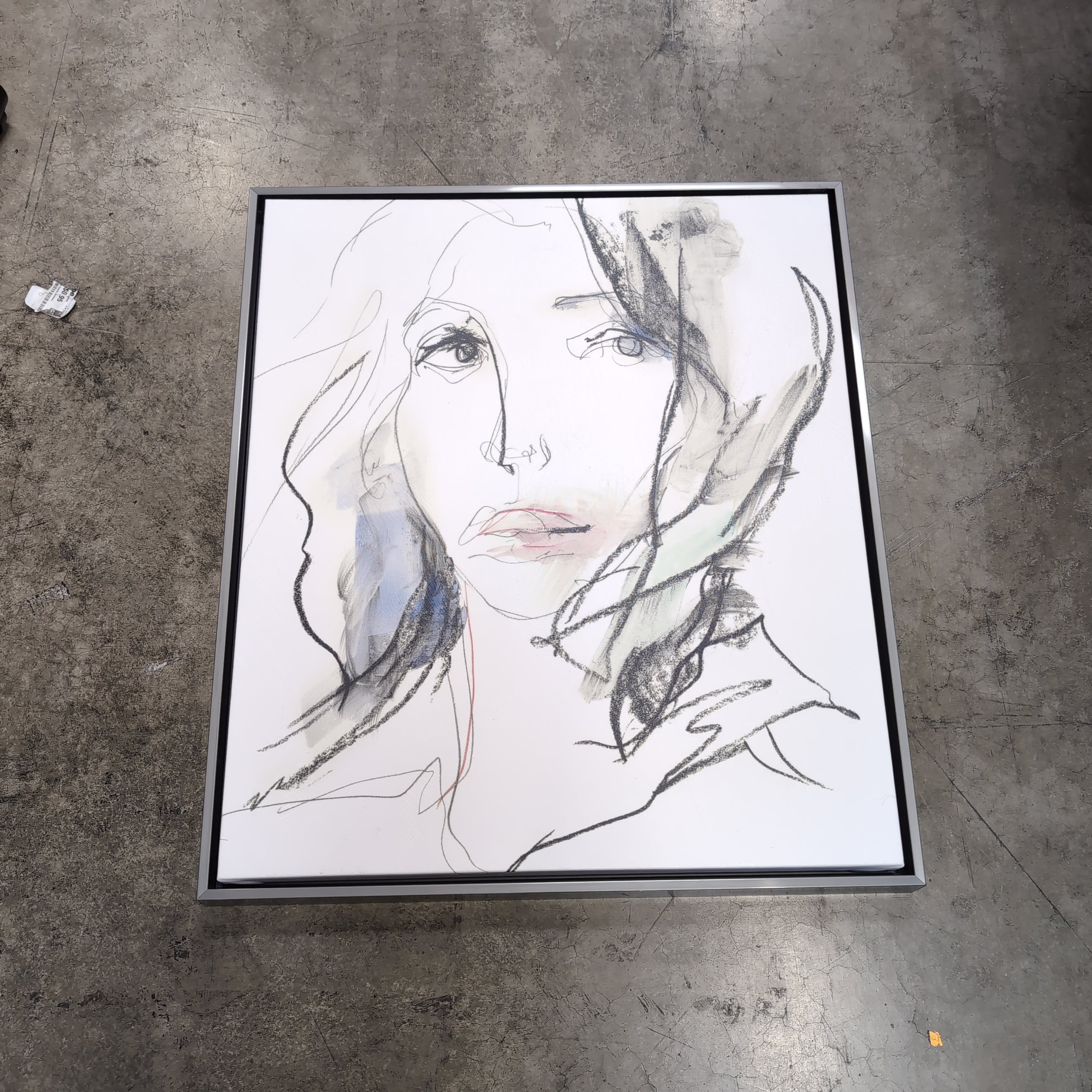 Abstract Charcoal Portrait Framed Wall Art