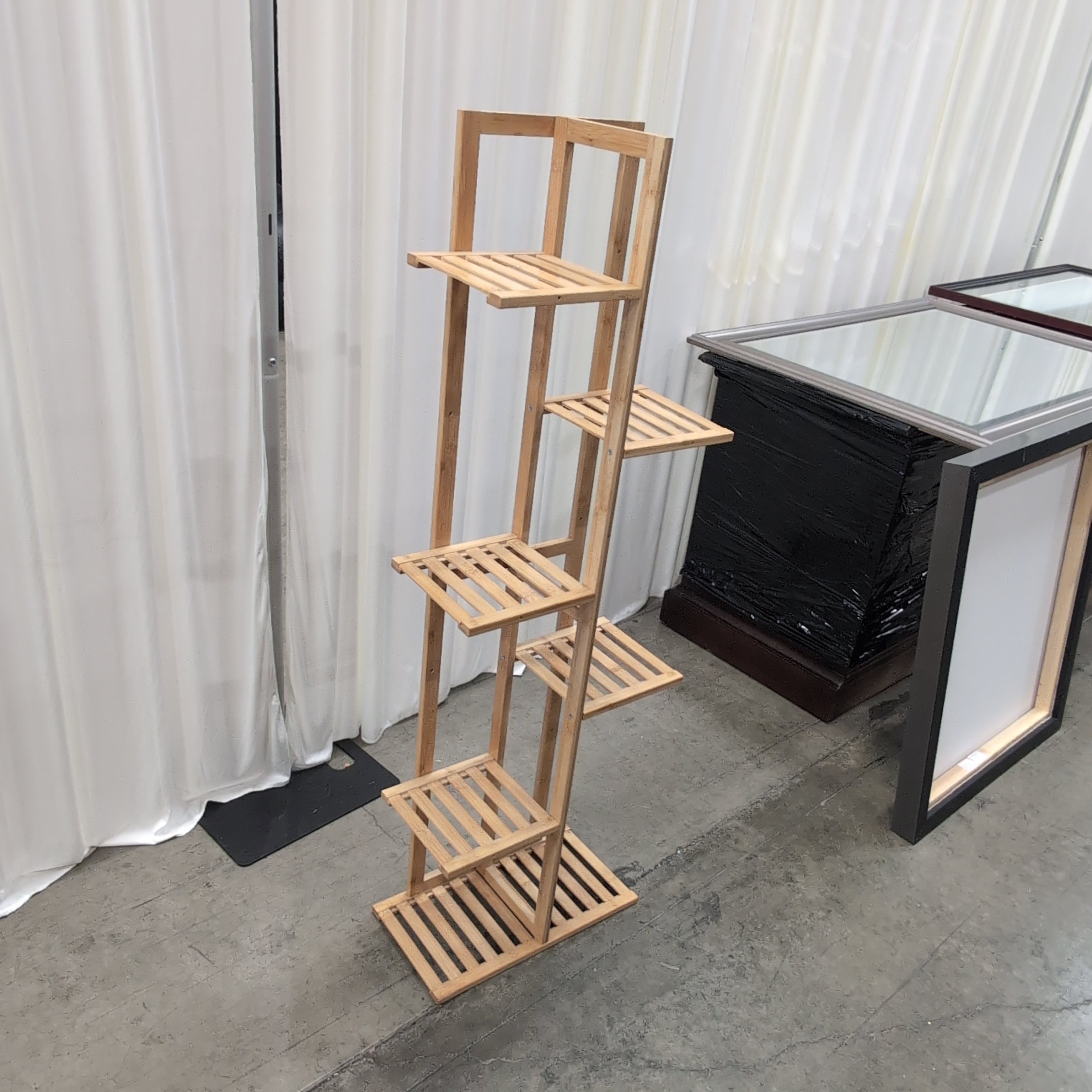 Natural Bamboo Three-Tiered Storage Shelf