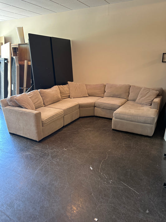 Tan Fabric Sectional Sofa