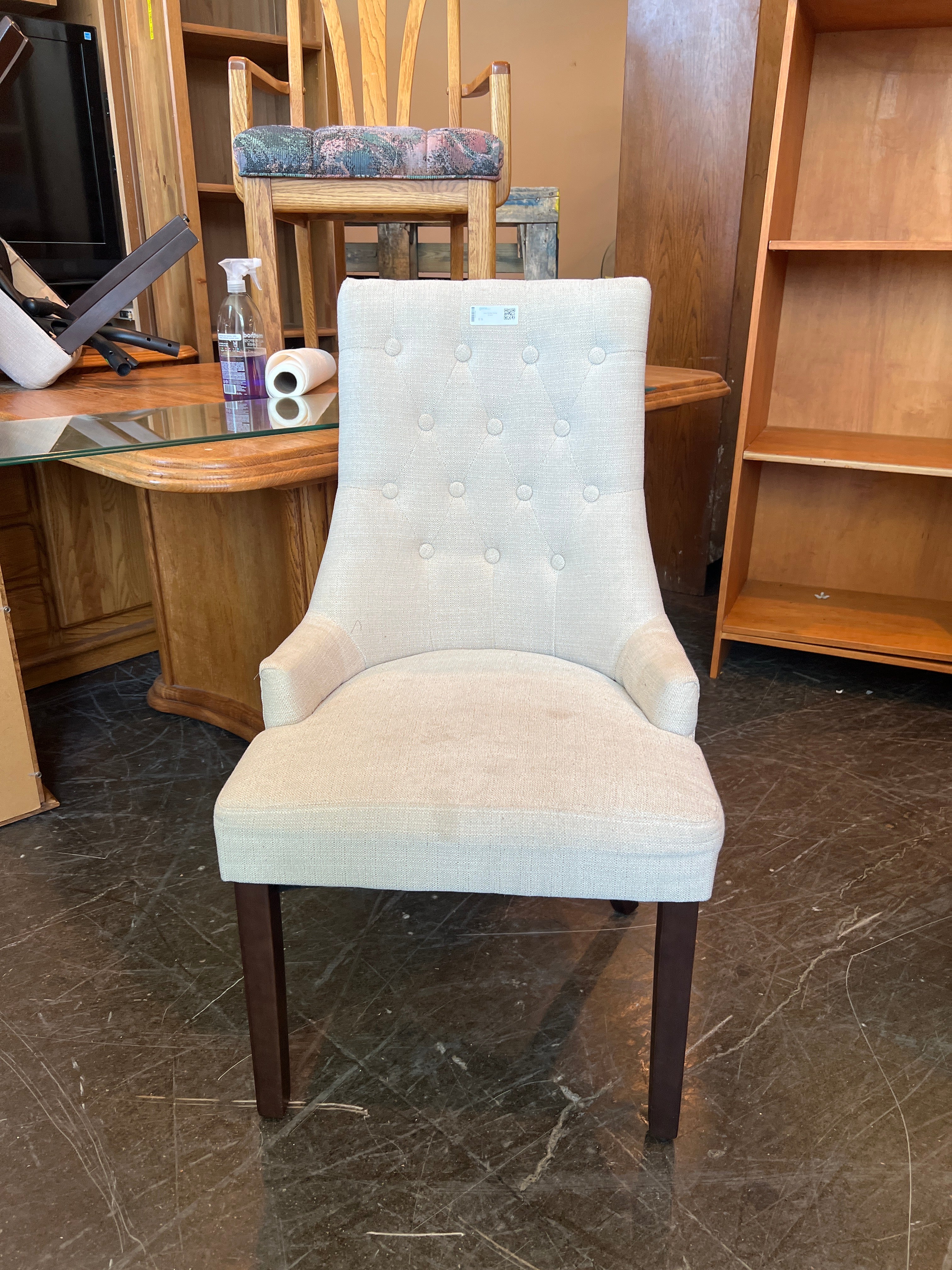 Ivory Stuffed Dining Chairs