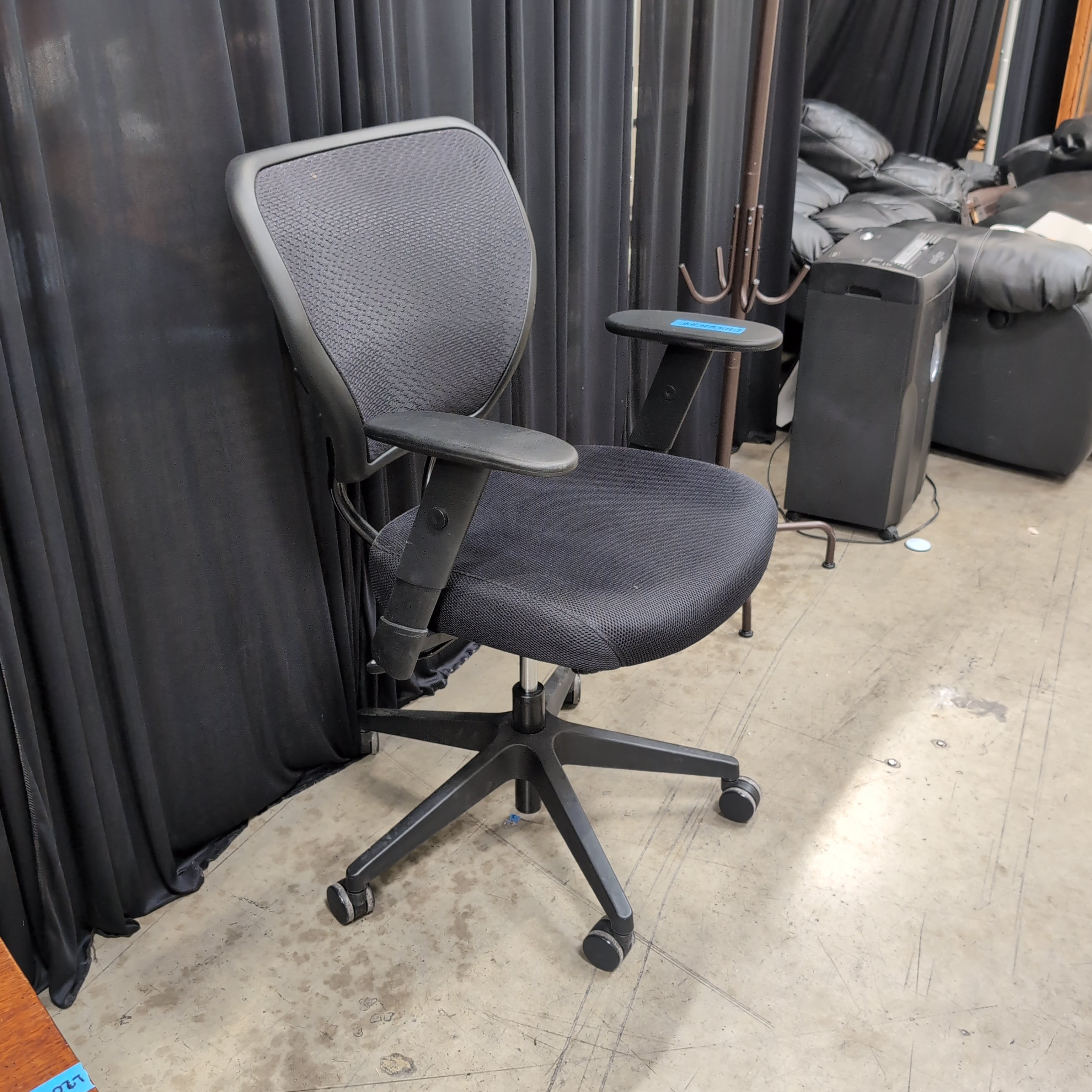 Black Mesh Fabric Rolling Office Chair with Adjustable Arms