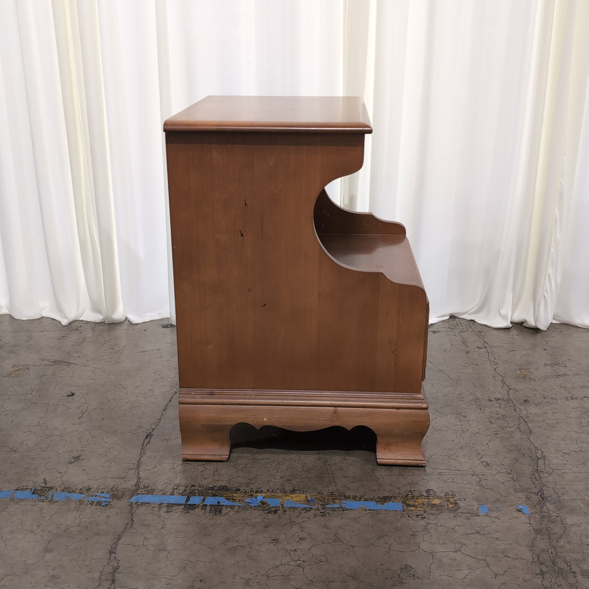 Traditional Wood One-Drawer Nightstand with Ornate Hardware